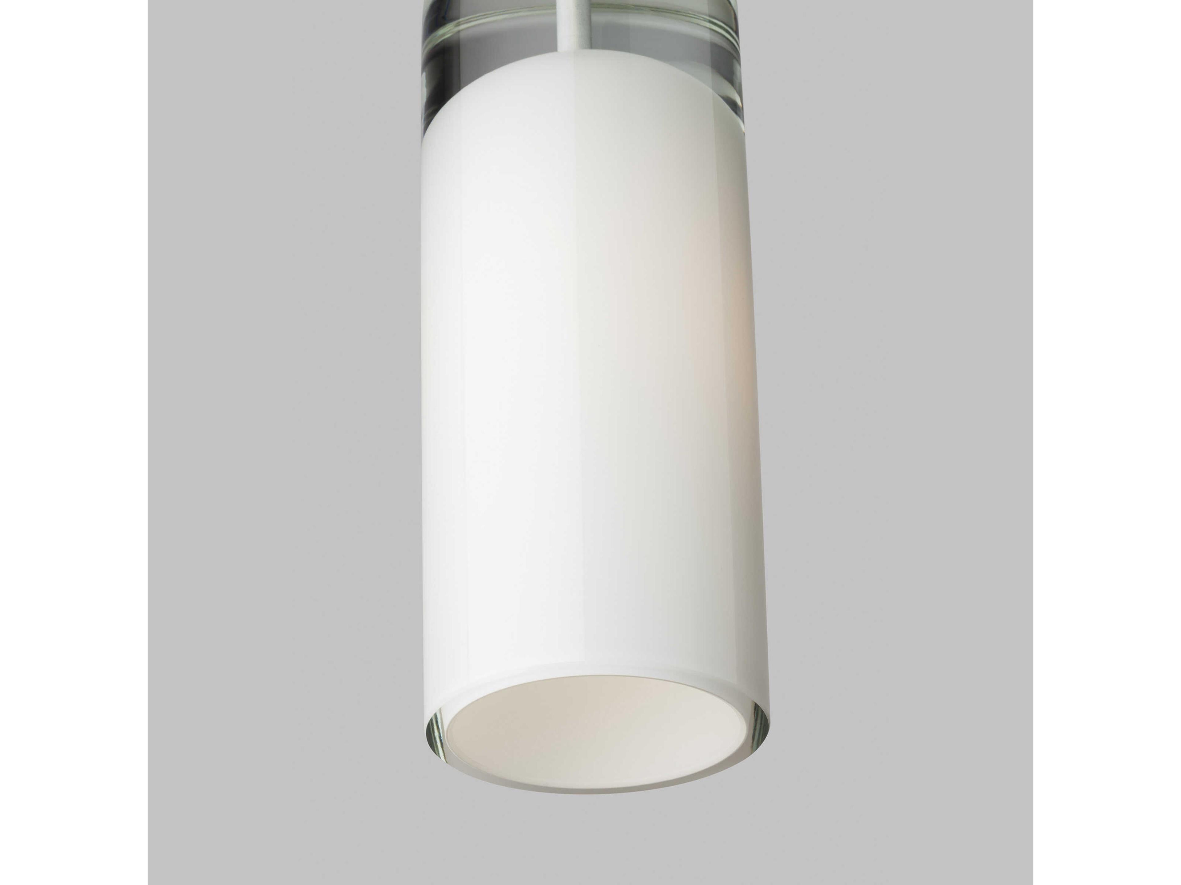 Visual Comfort Modern Horizon 1-Light Satin Nickel White Cylinder Mini Pendant