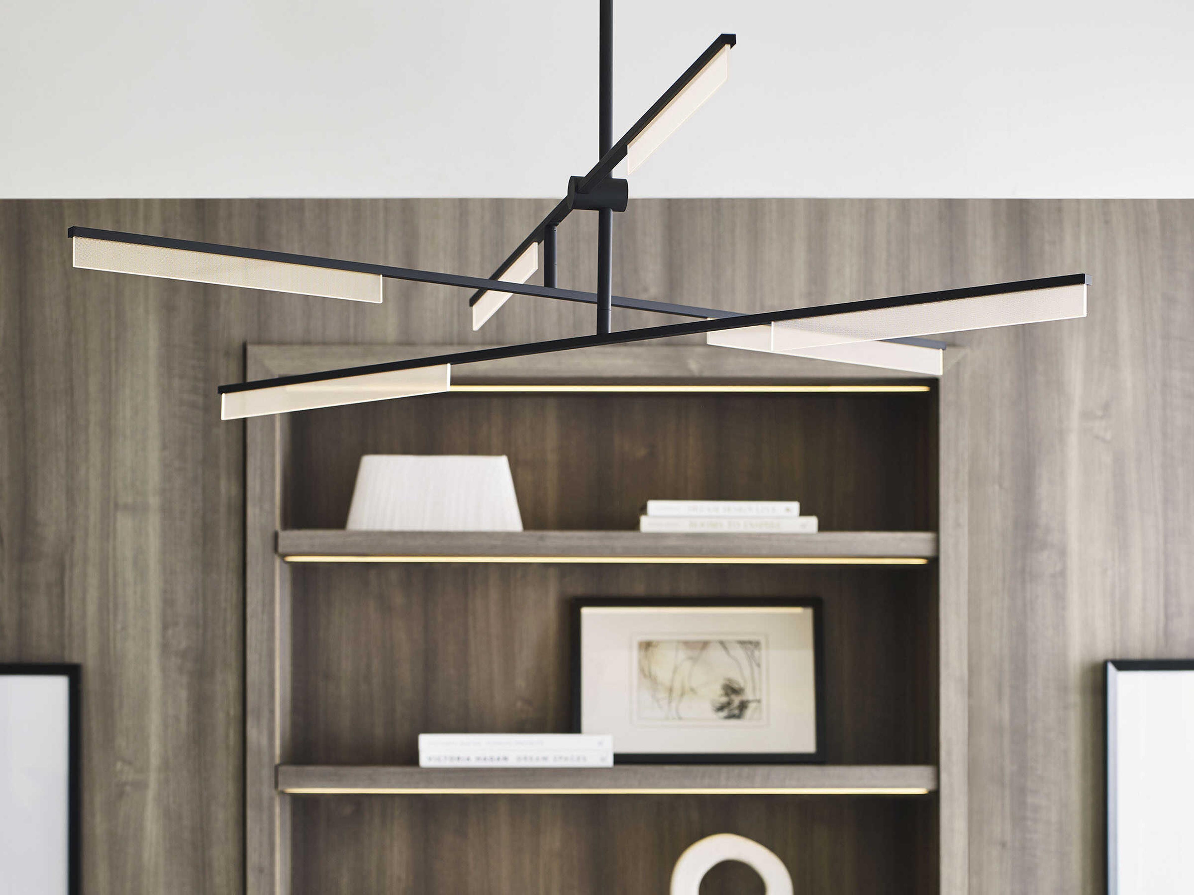 Visual Comfort Modern Klee 3-Light Nightshade Black Linear Chandelier