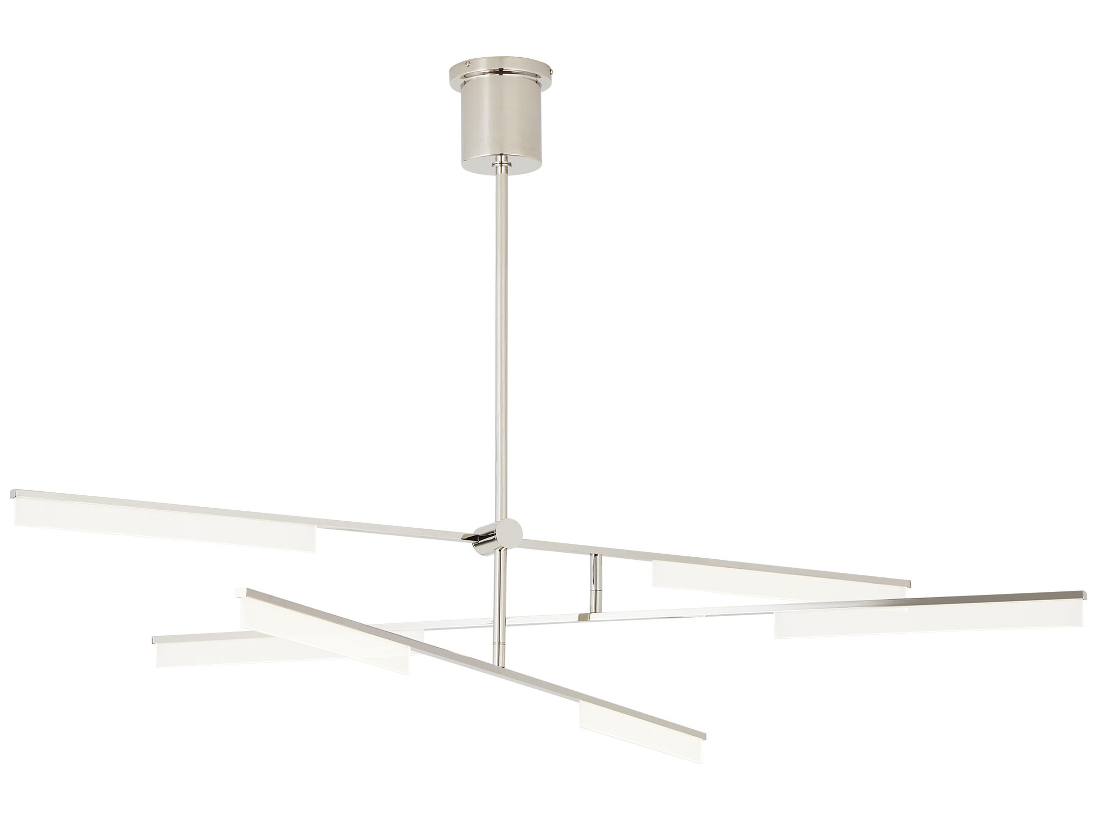 Visual Comfort Modern Klee 3-Light Polished Nickel Linear Chandelier