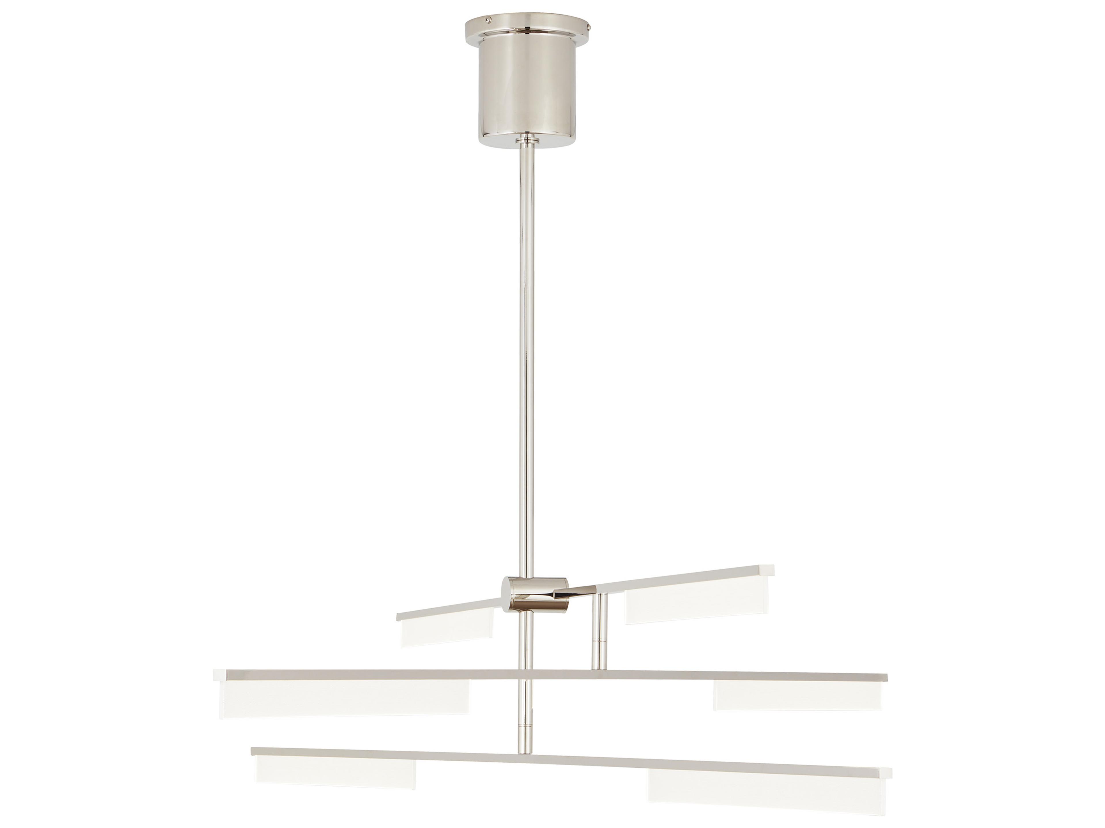 Visual Comfort Modern Klee 3-Light Polished Nickel Linear Chandelier