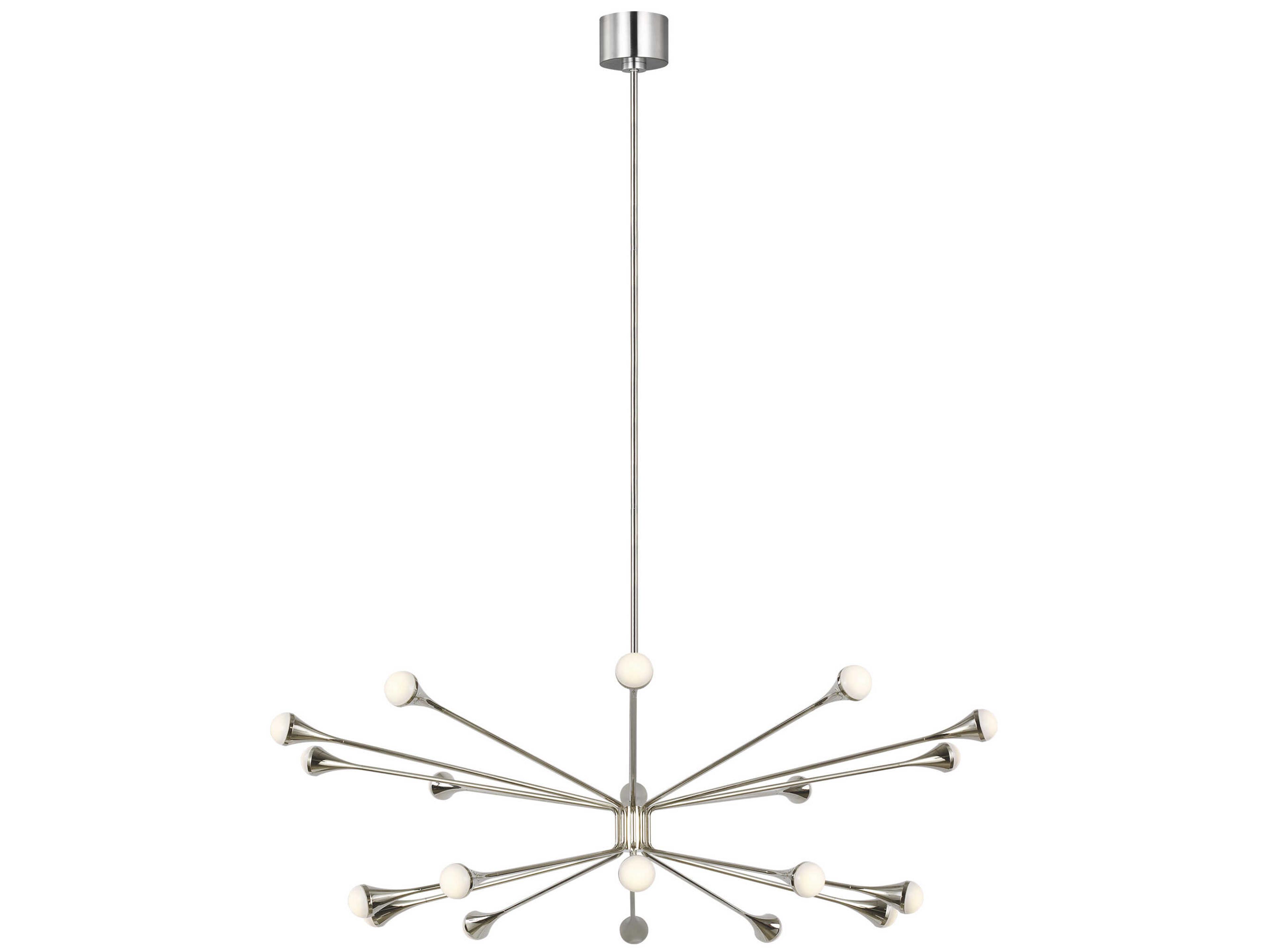 Lody LED Chandelier Polished Nickel Mid-Century