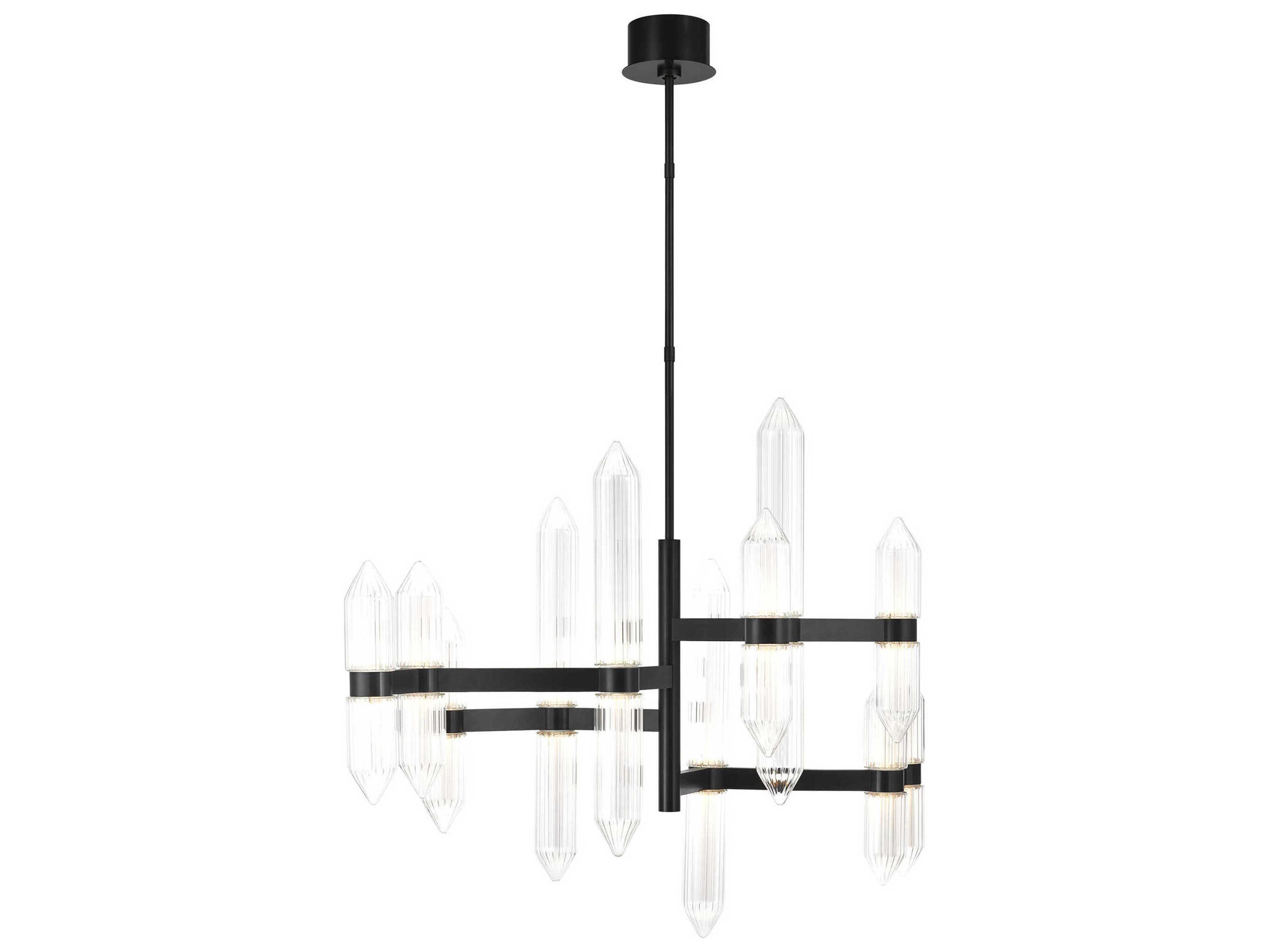 Langston Large Integrated LED Chandelier in Plated Dark Bronze