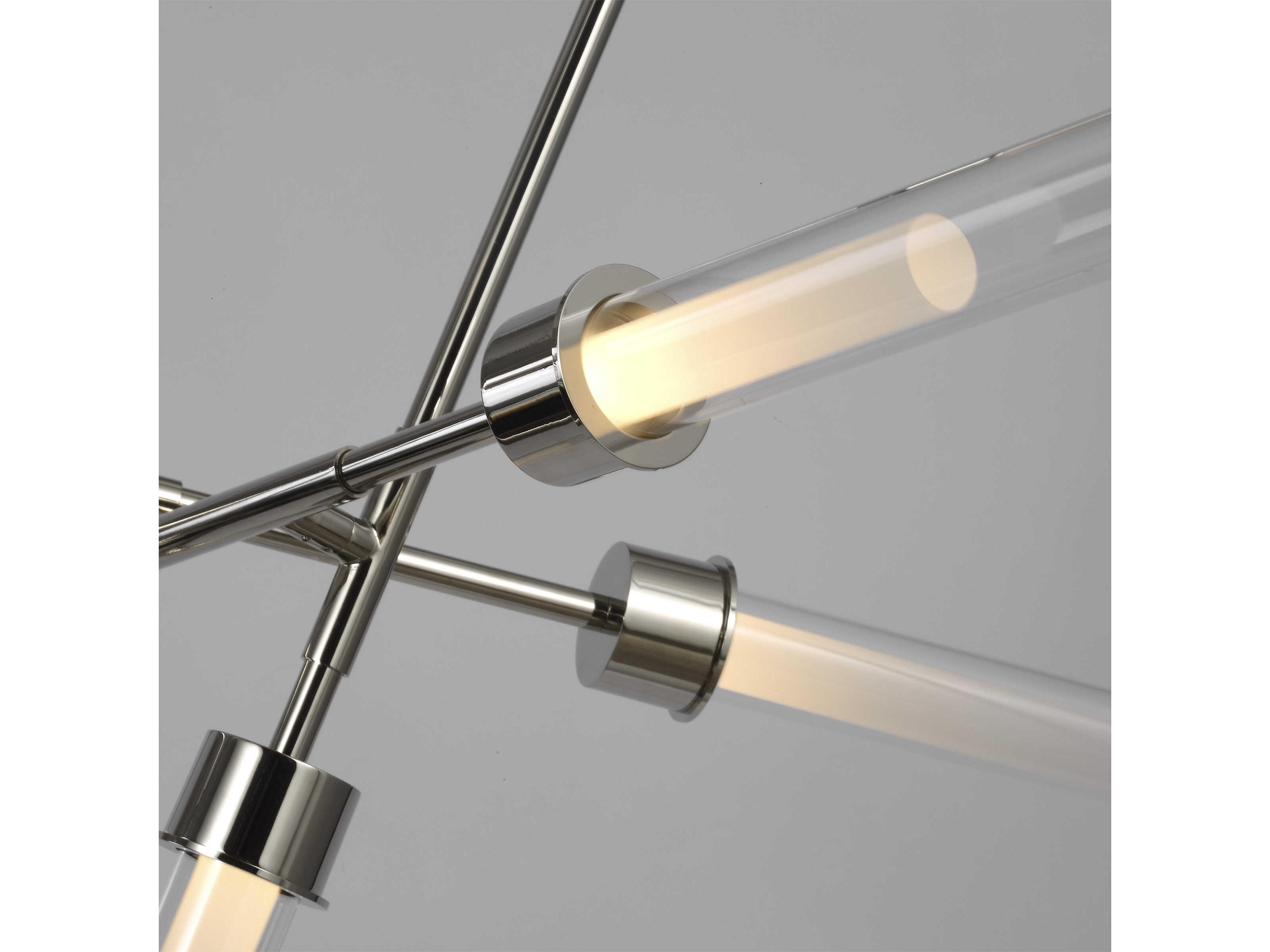 Visual Comfort Modern Linger 12-Light Polished Nickel Chandelier