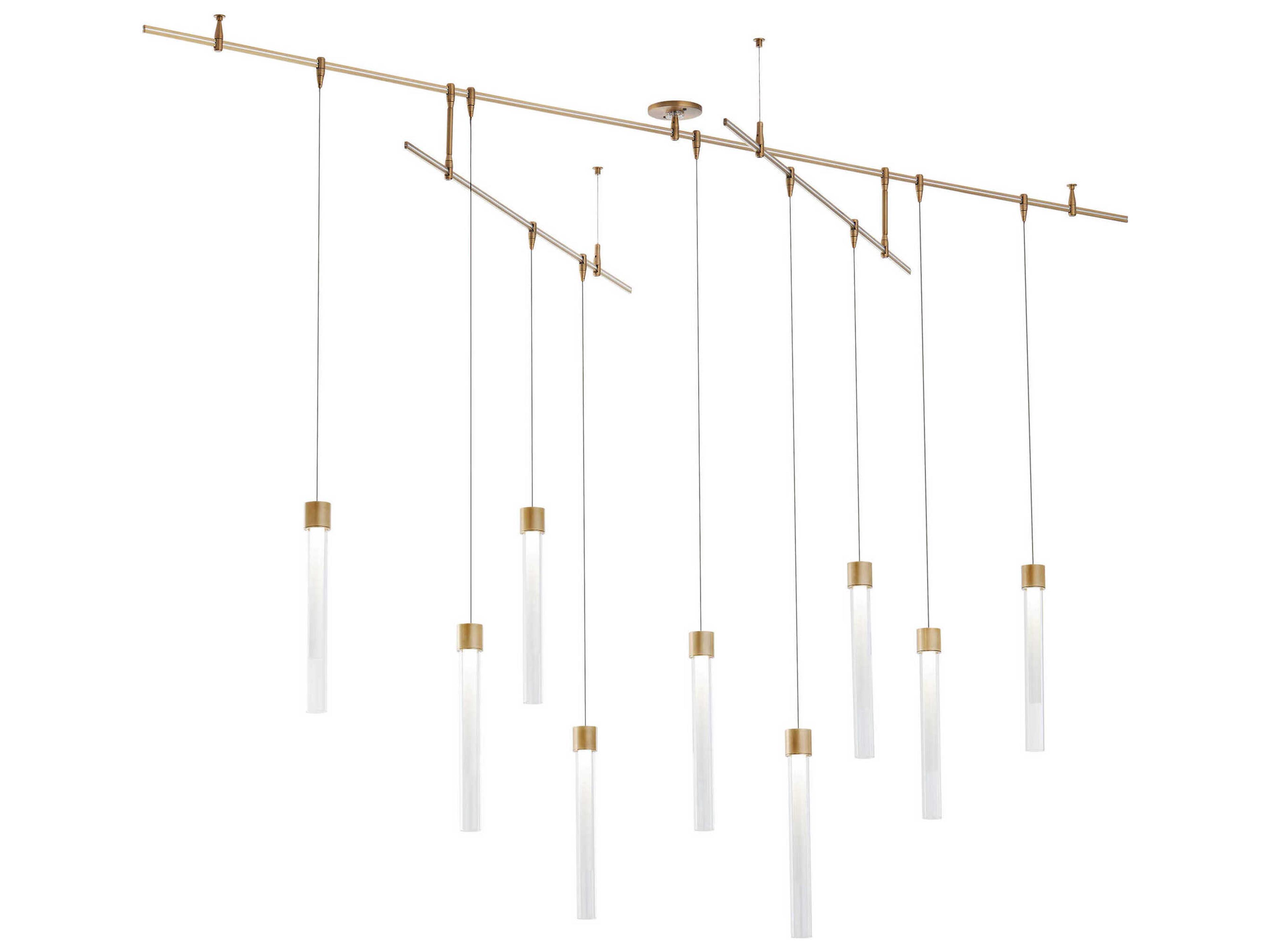 Linger 9 Light Mini Chandelier Natural Brass