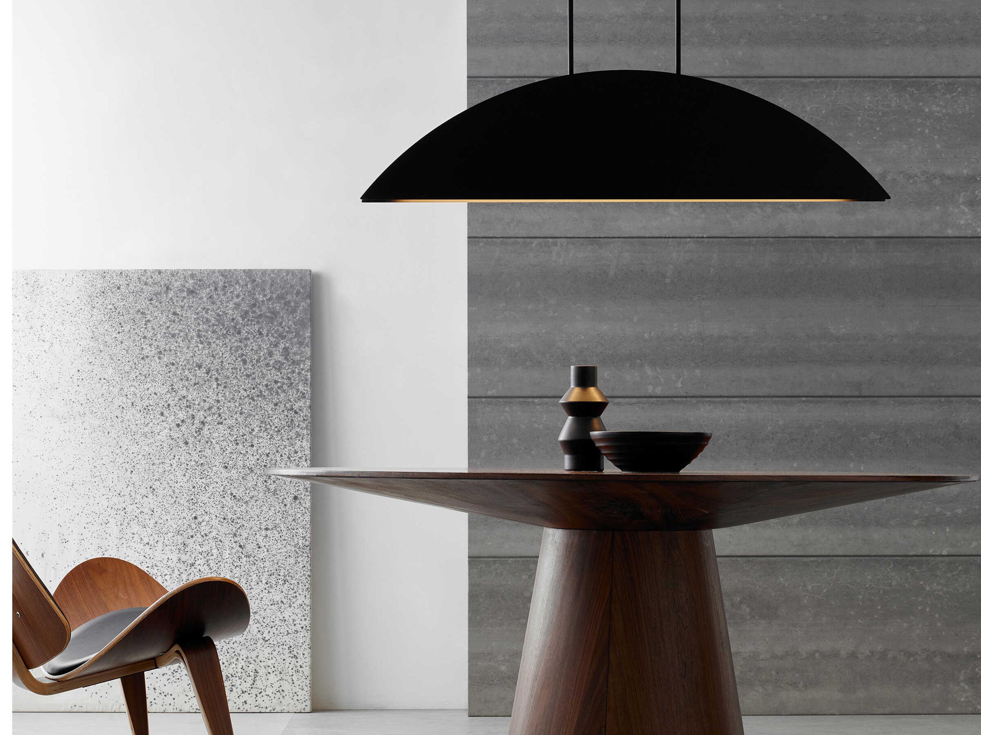 Visual Comfort Modern Bau 1-Light Nightshade Black Island Pendant