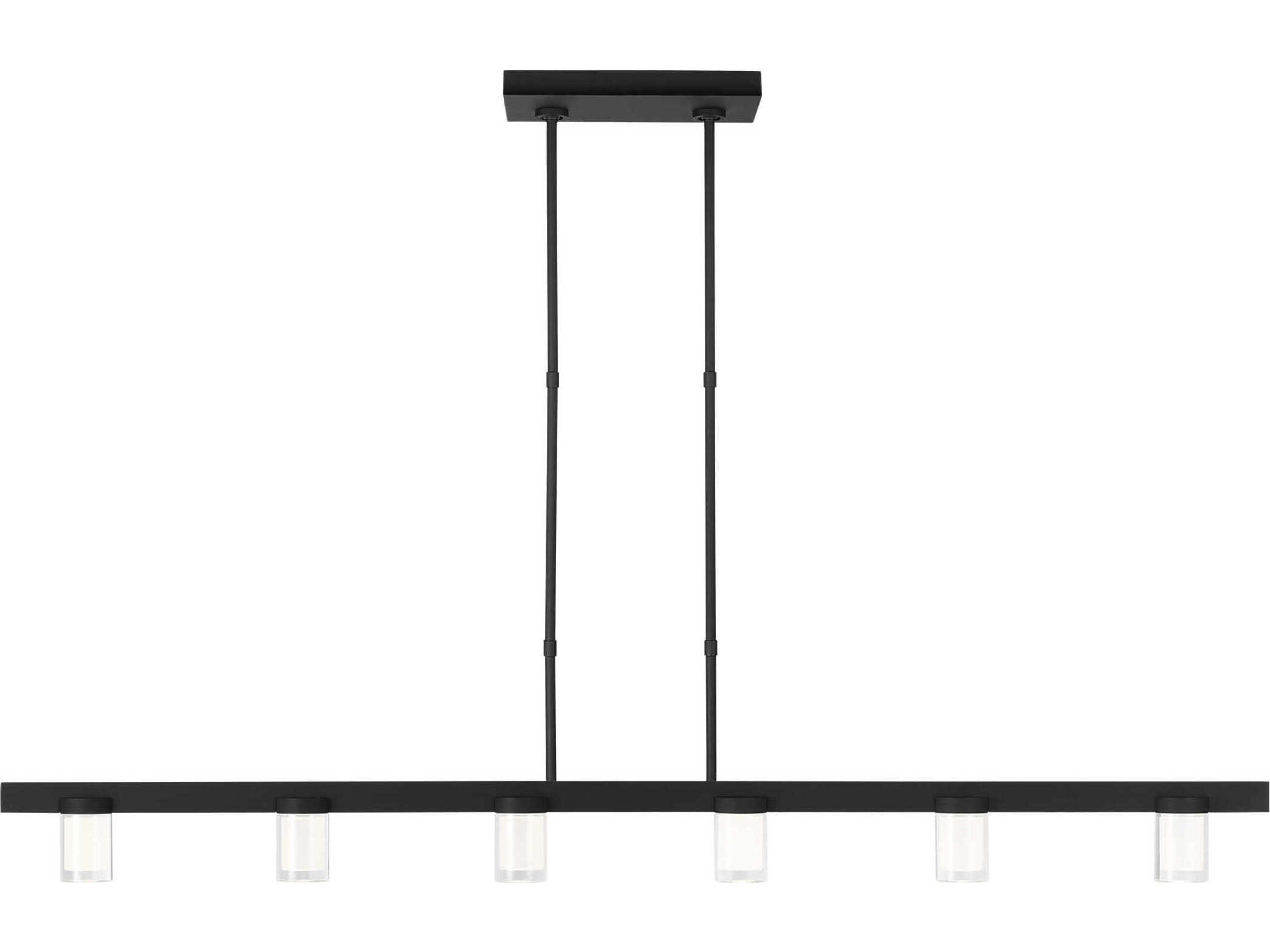 Visual Comfort Modern Esfera 6-Light Nightshade Black Linear Island Pendant