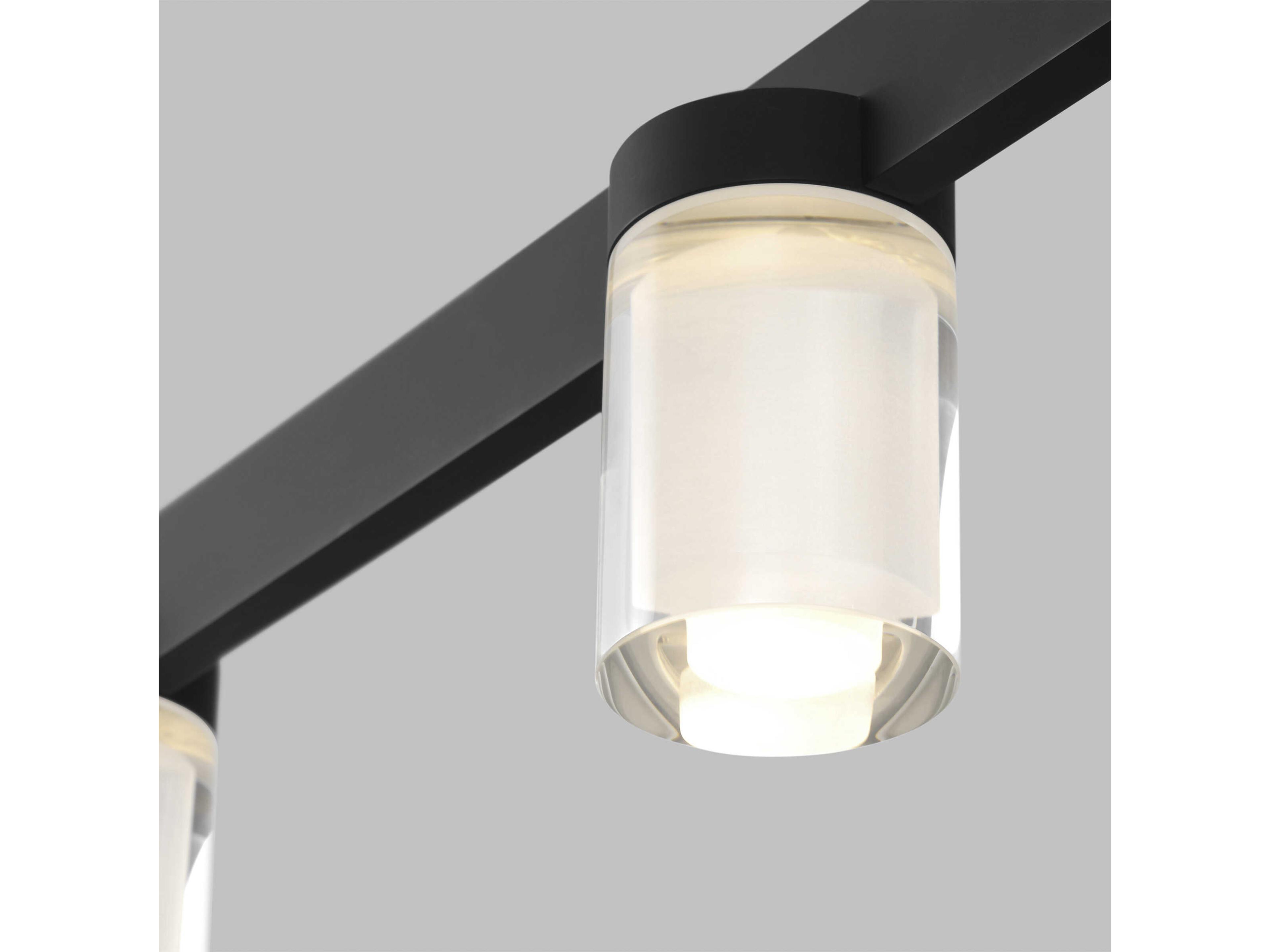 Visual Comfort Modern Esfera 6-Light Nightshade Black Linear Island Pendant
