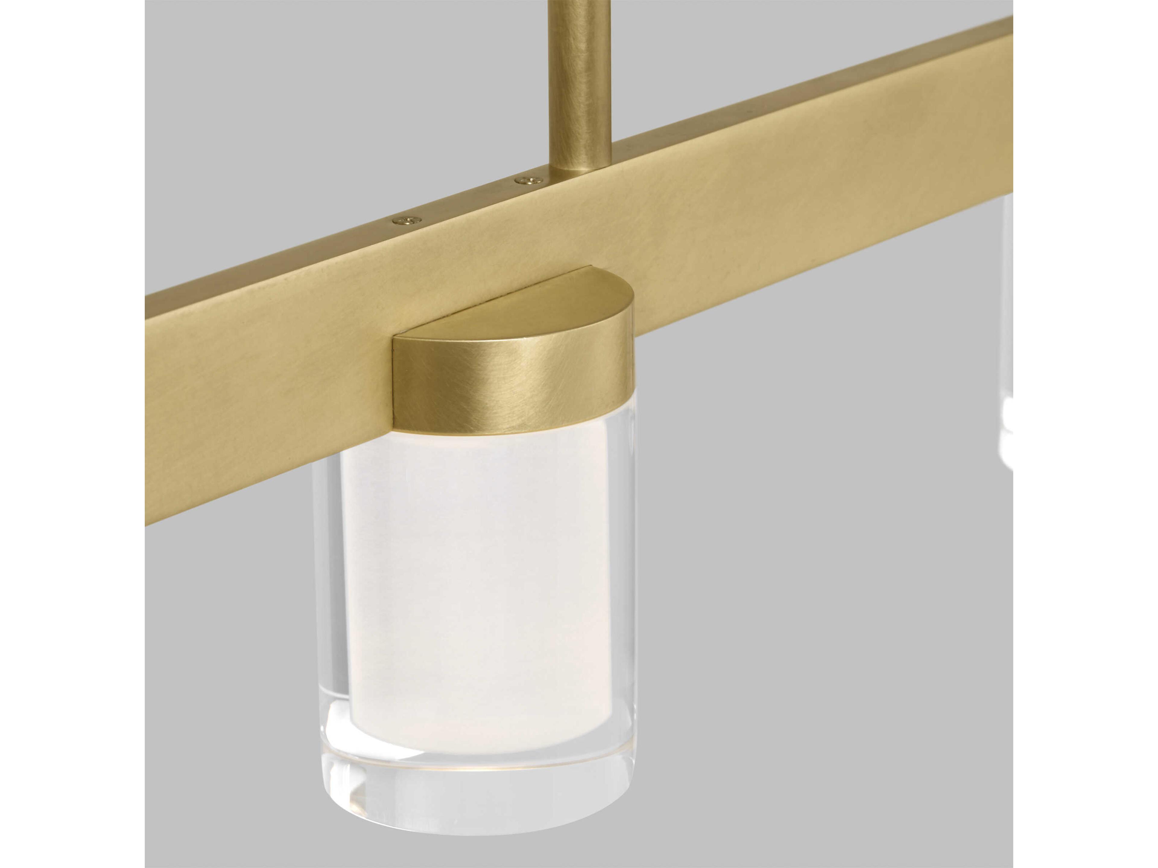 Visual Comfort Modern Esfera 6-Light Natural Brass Linear Island Pendant