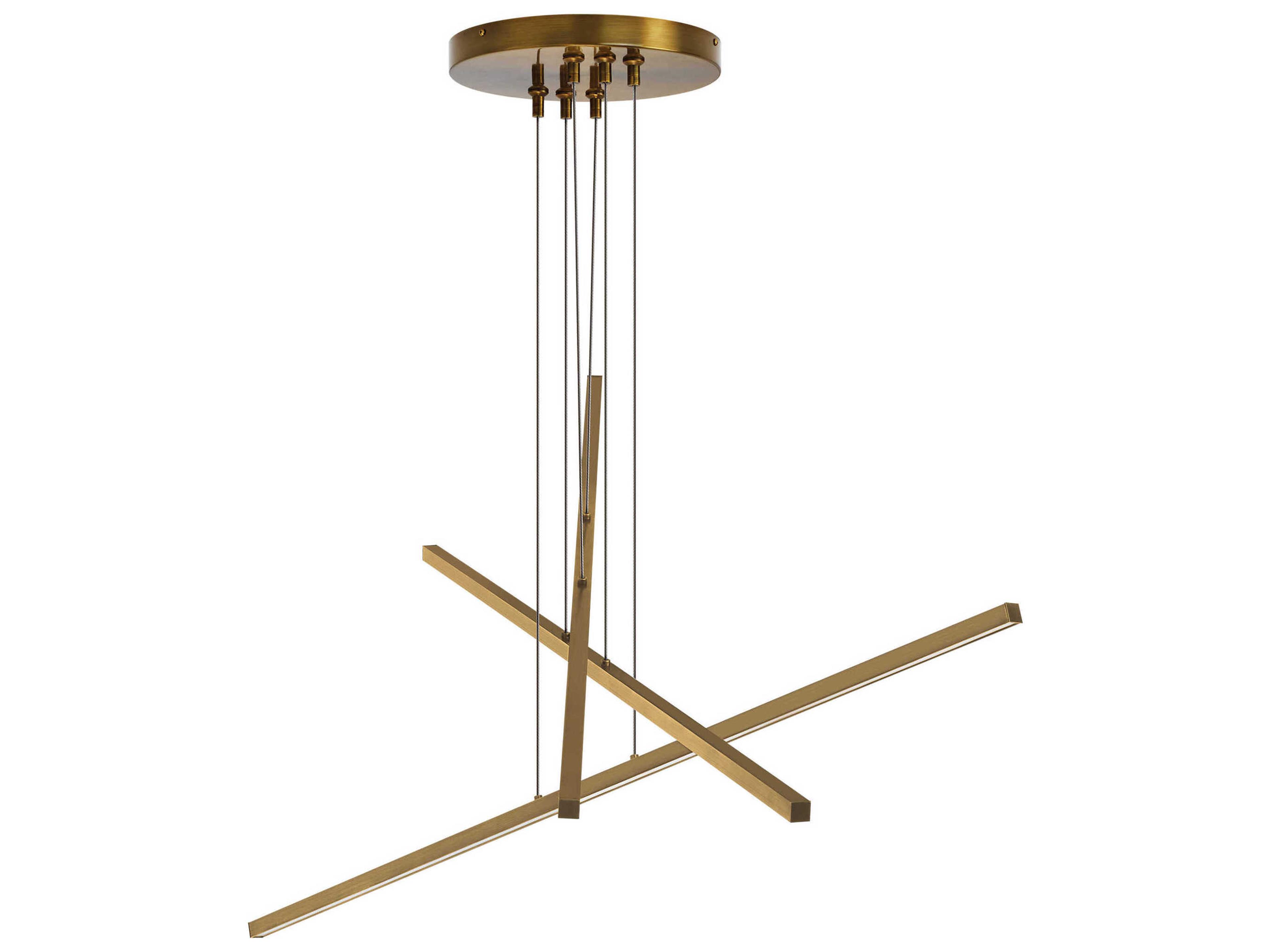 Visual Comfort Modern Essence 3-Light Aged Brass Linear Island Pendant