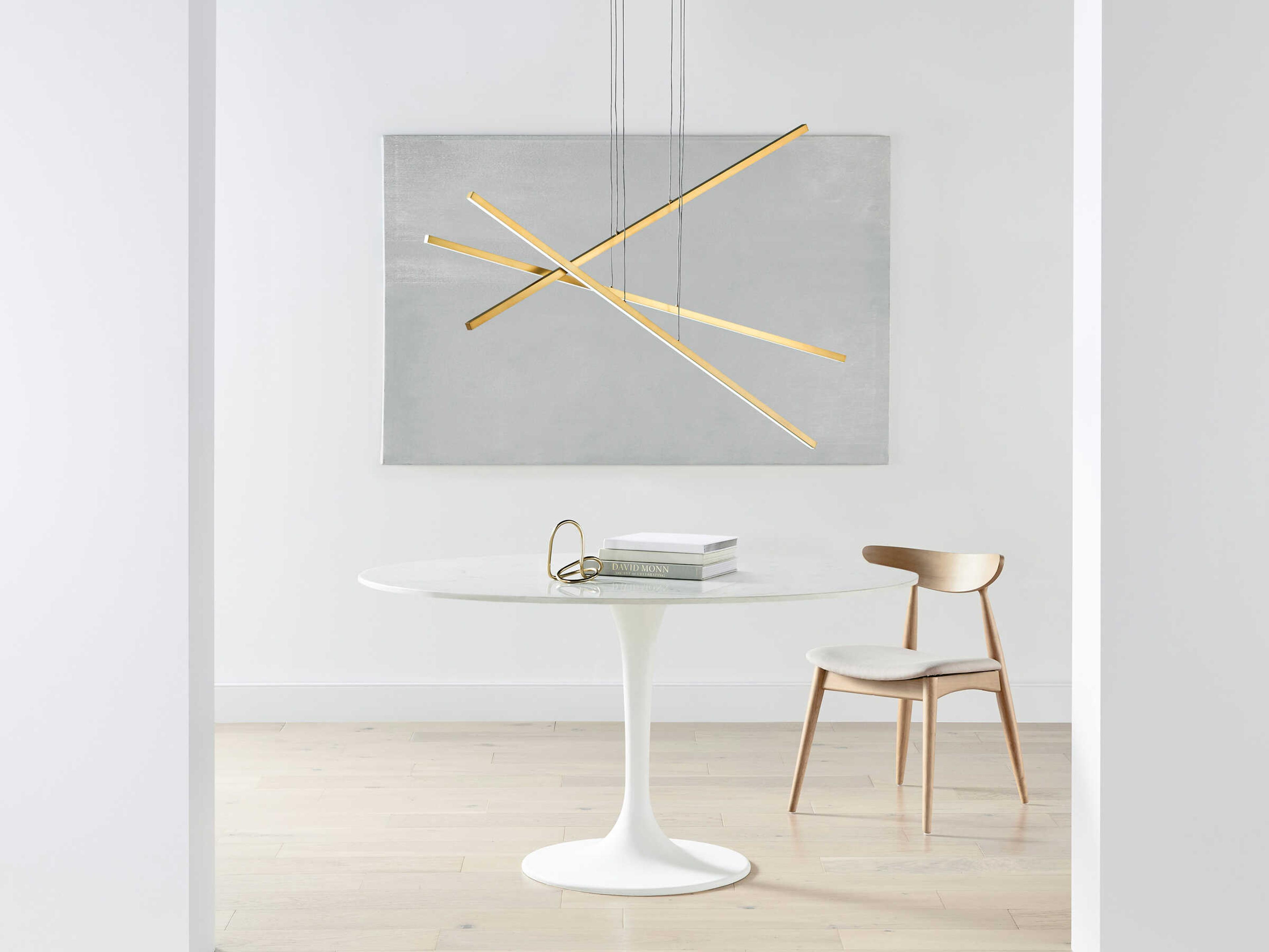 Visual Comfort Modern Essence 3-Light Aged Brass Linear Island Pendant