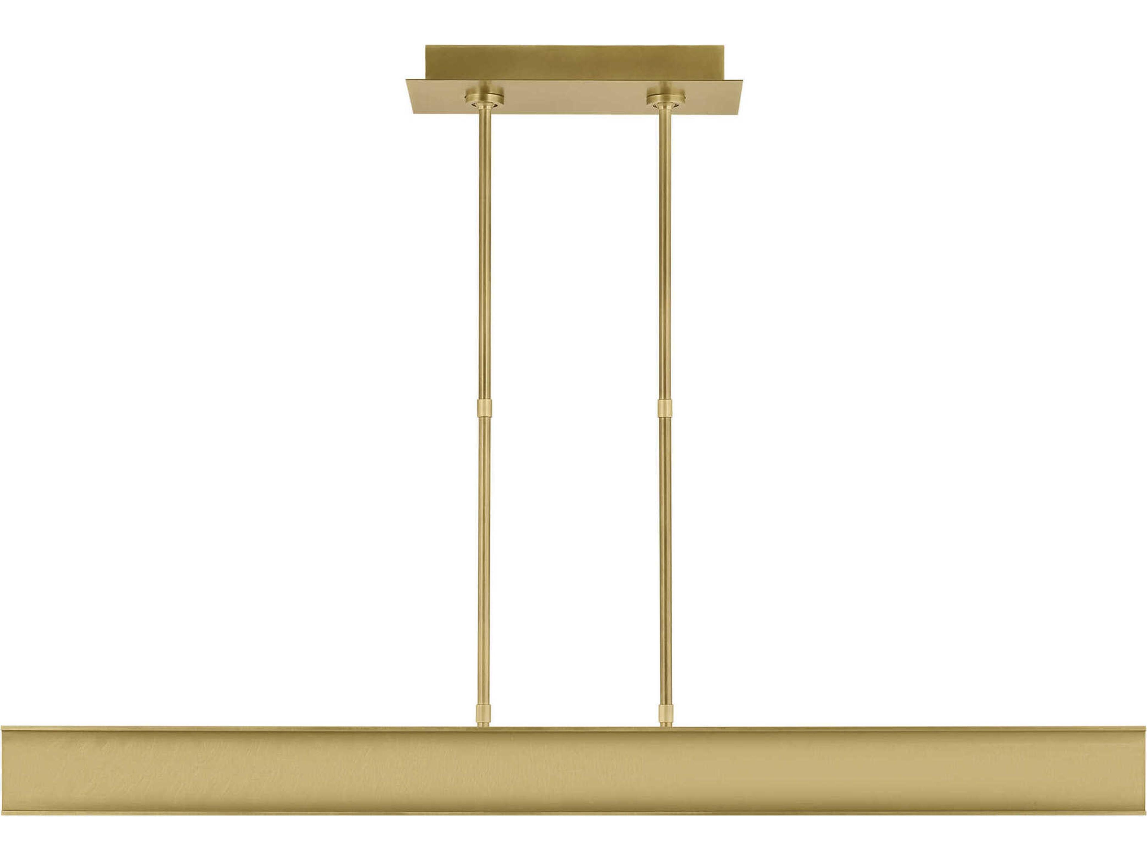 Visual Comfort Modern I-beam 1-Light Plated Brass Linear Island Pendant