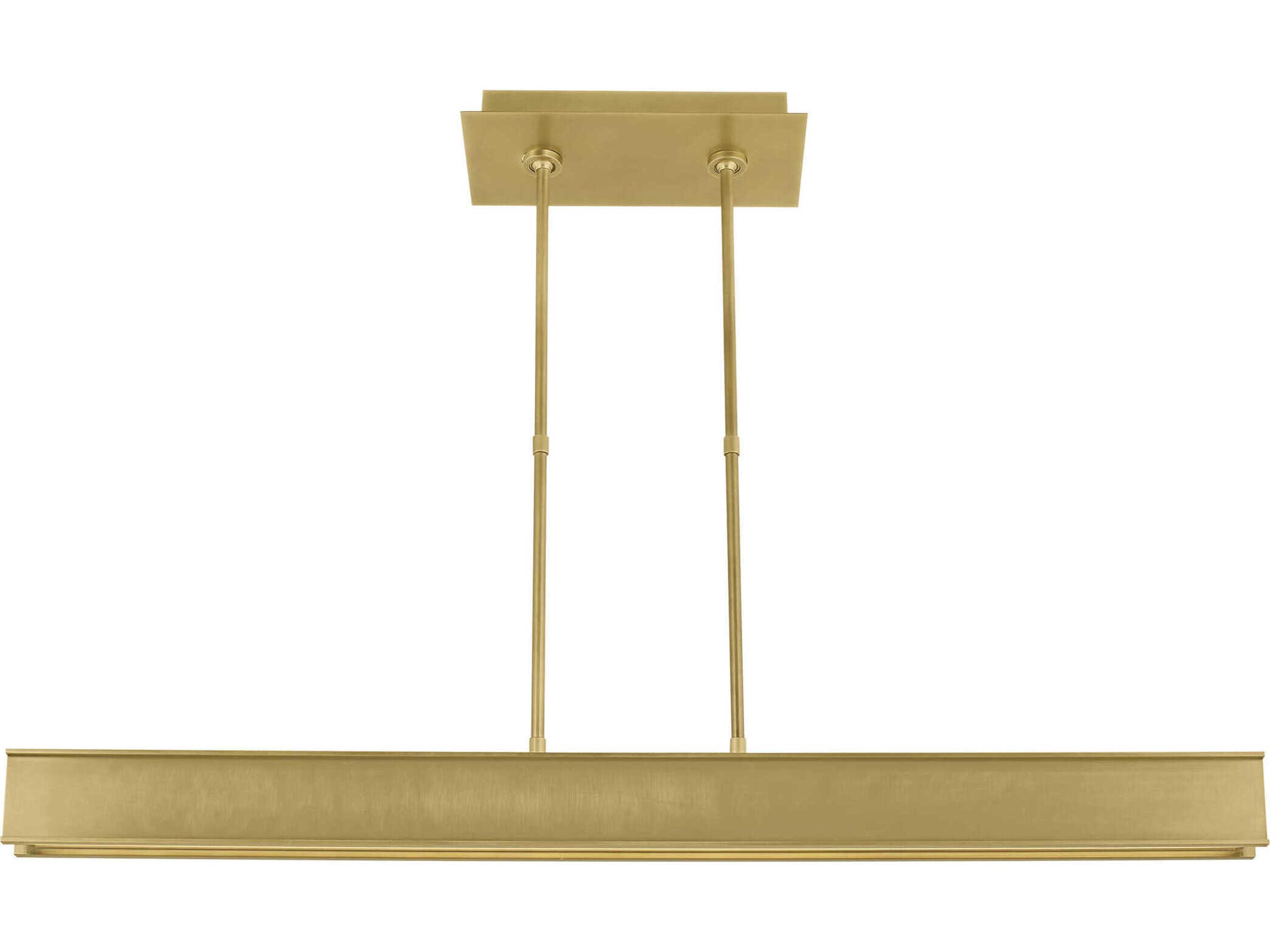 Visual Comfort Modern I-beam 1-Light Plated Brass Linear Island Pendant
