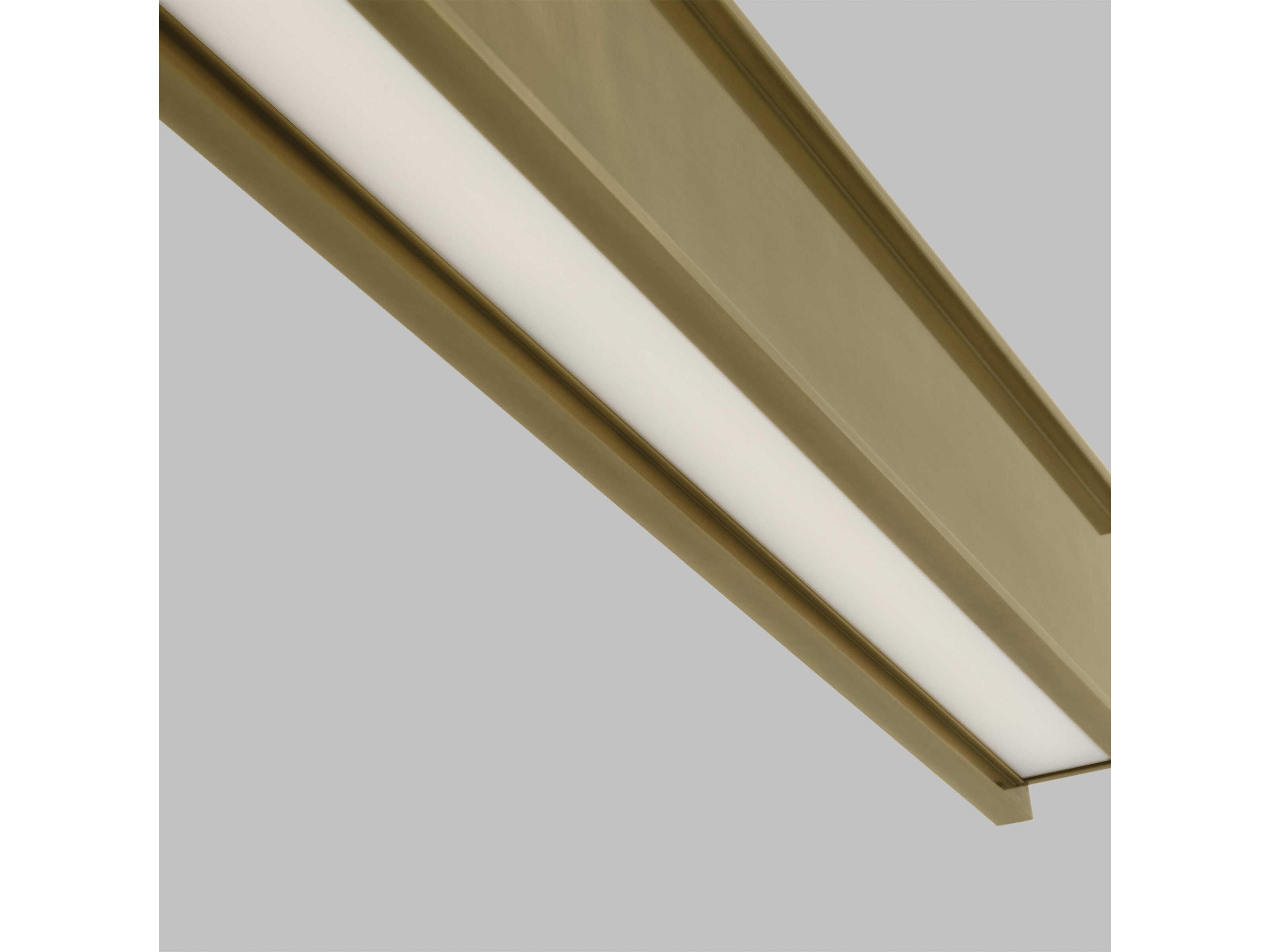 Visual Comfort Modern I-beam 1-Light Plated Brass Linear Island Pendant