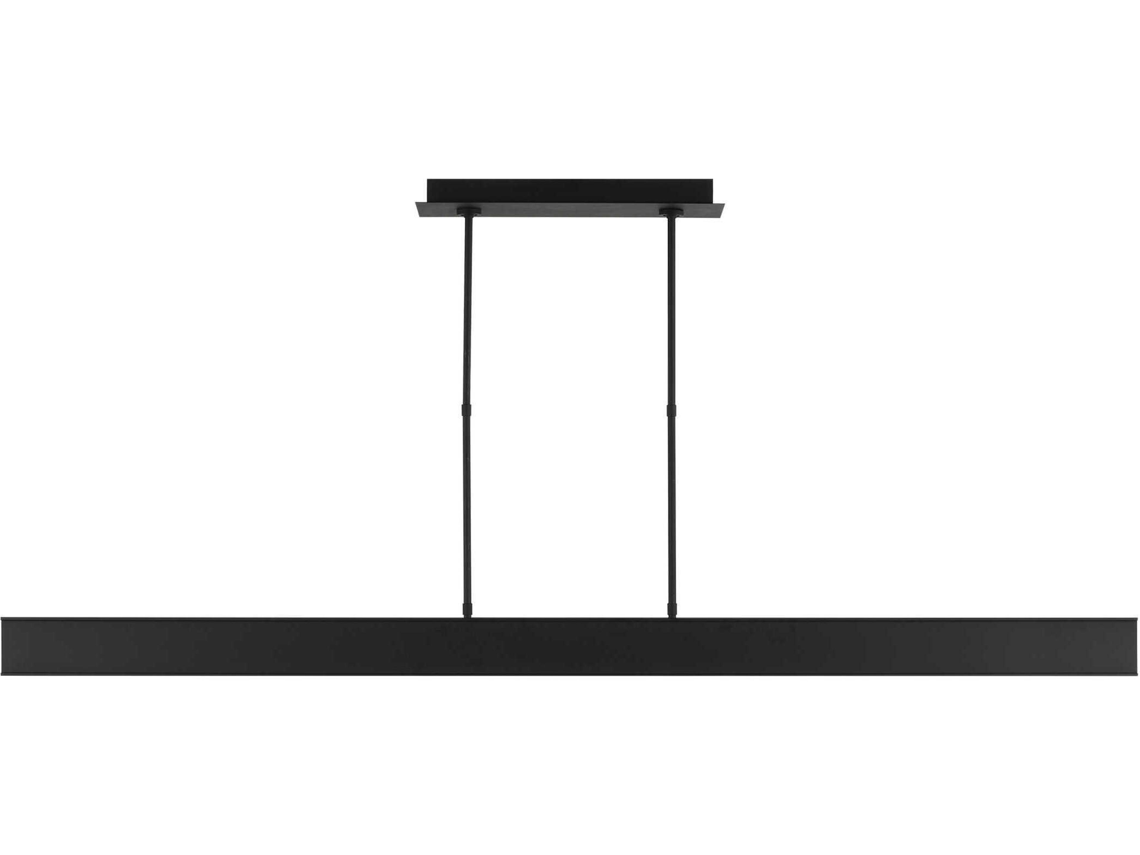 Visual Comfort Modern I-beam 1-Light Nightshade Black Linear Island Pendant