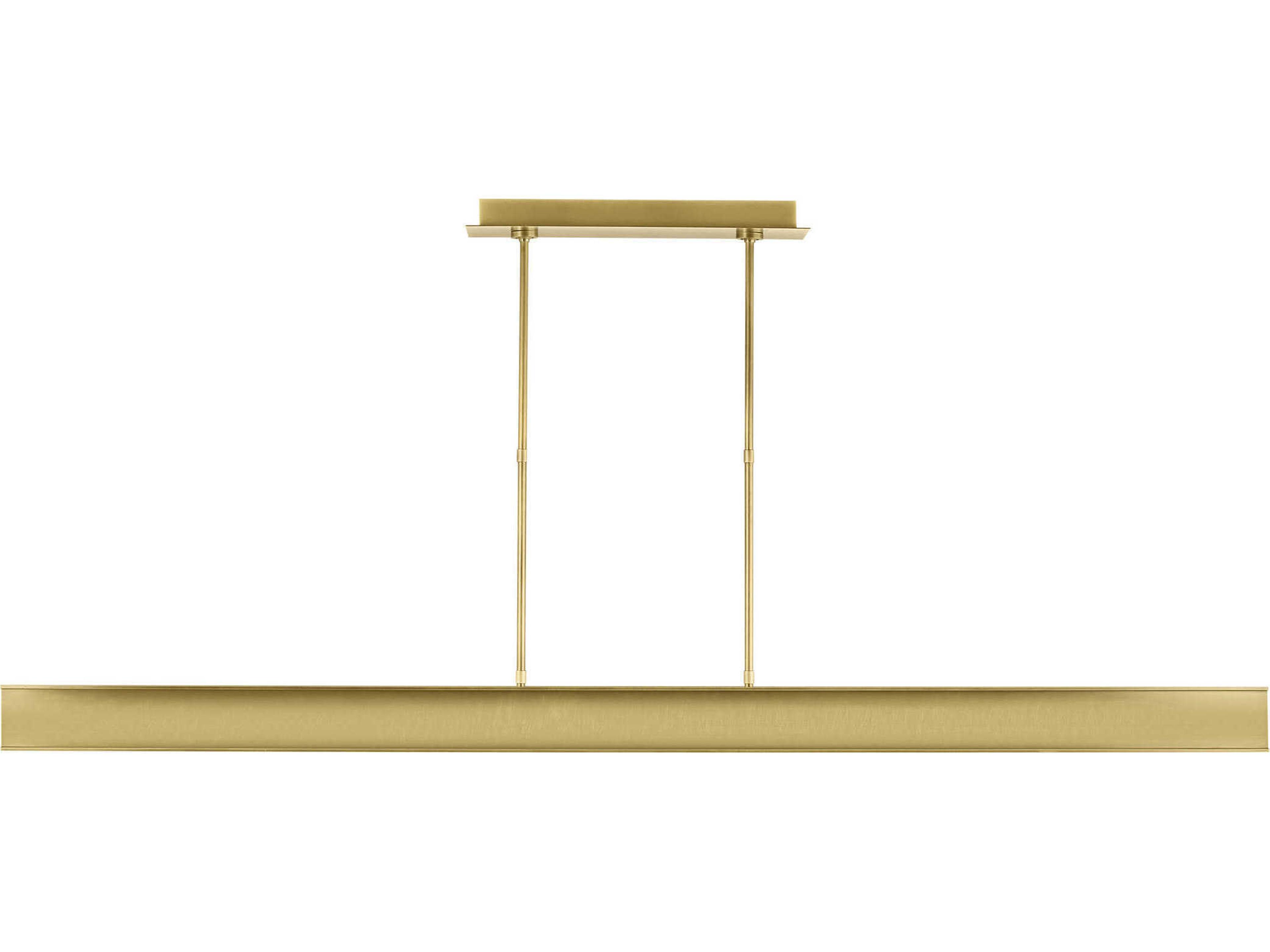 Visual Comfort Modern I-beam 1-Light Plated Brass Linear Island Pendant