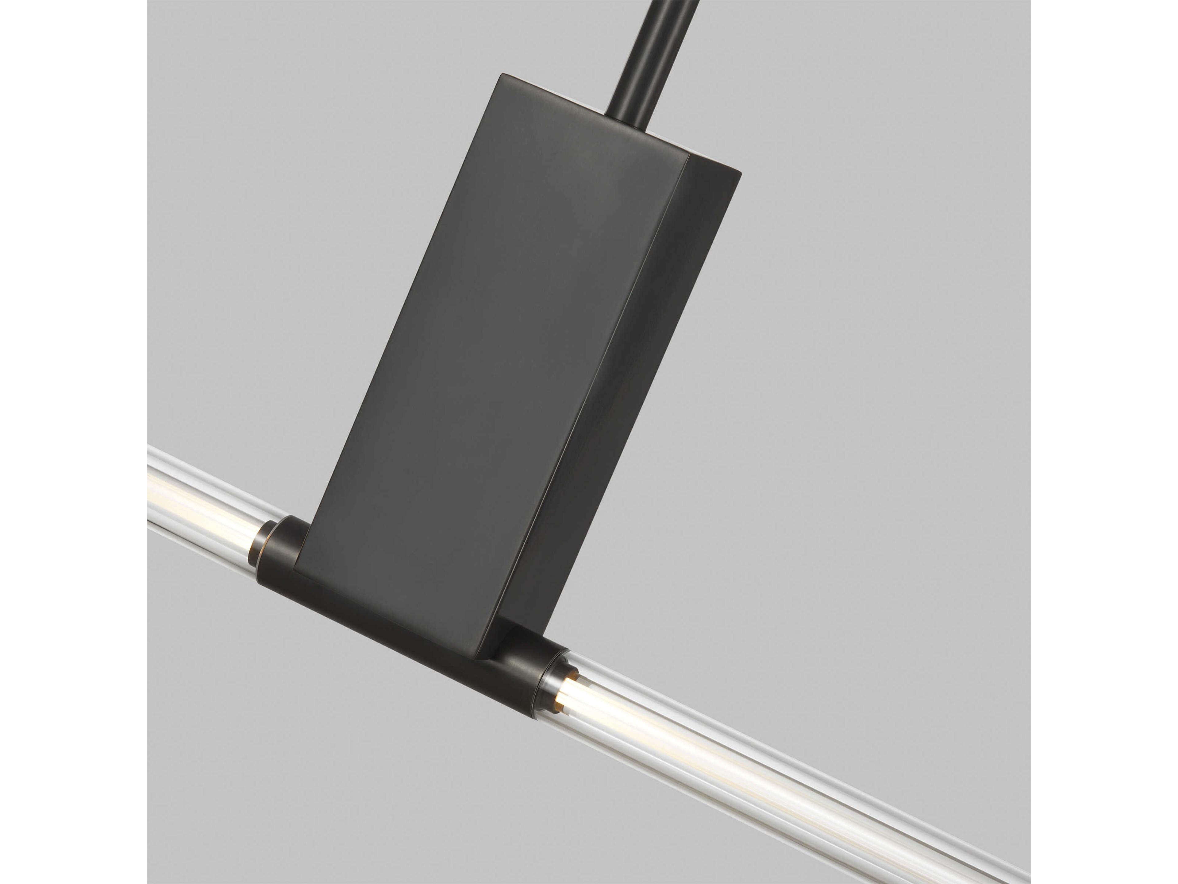 Visual Comfort Modern Phobos 1-Light Dark Bronze Cylinder Linear Island Pendant