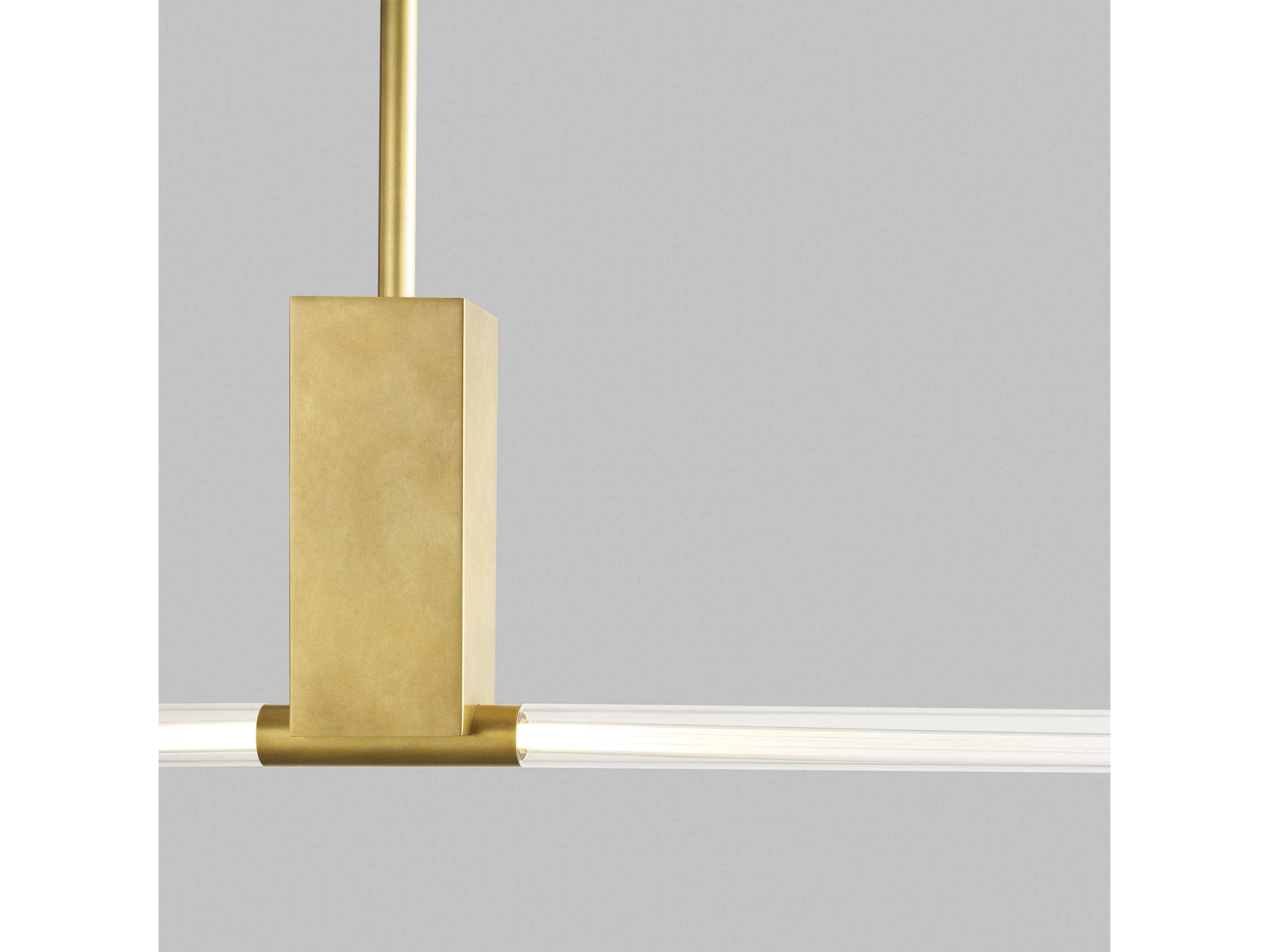 Visual Comfort Modern Phobos 1-Light Natural Brass Cylinder Linear Island Pendant