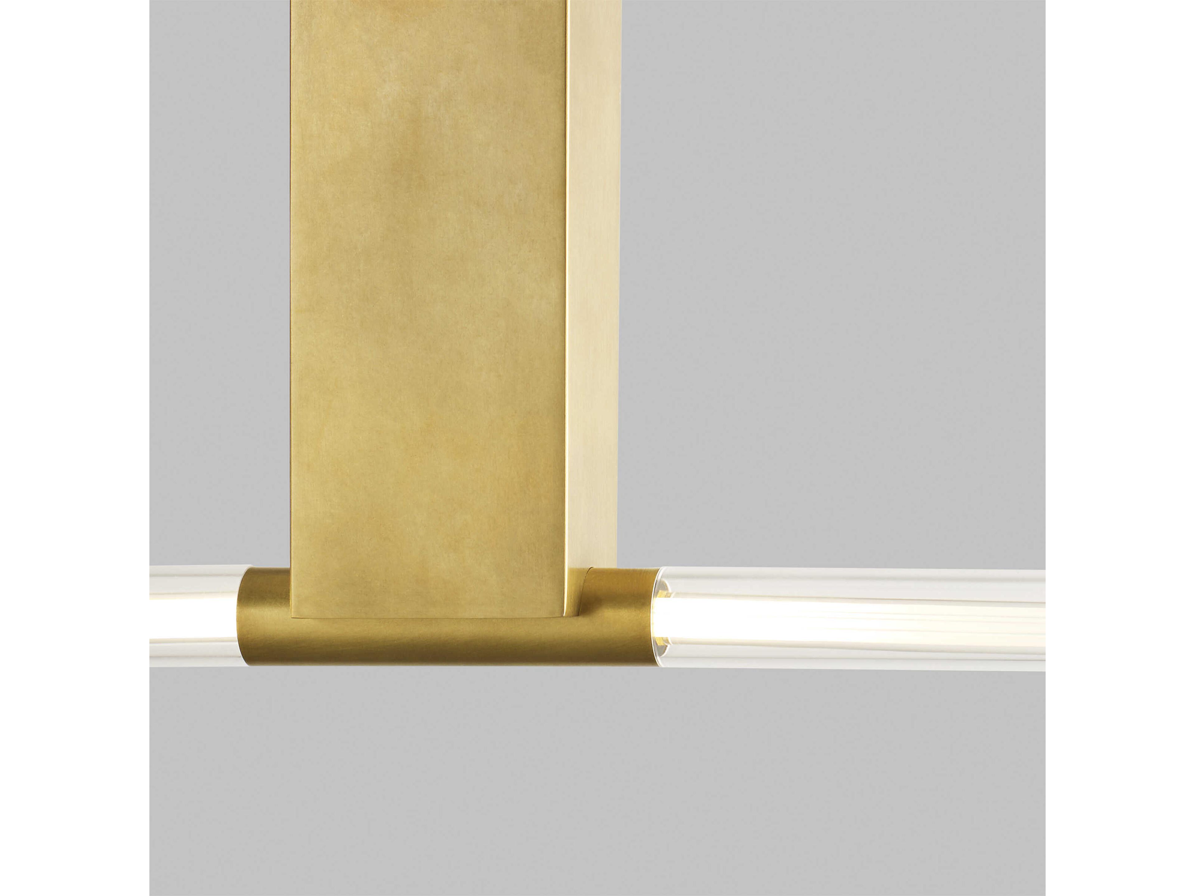 Visual Comfort Modern Phobos 1-Light Natural Brass Cylinder Linear Island Pendant