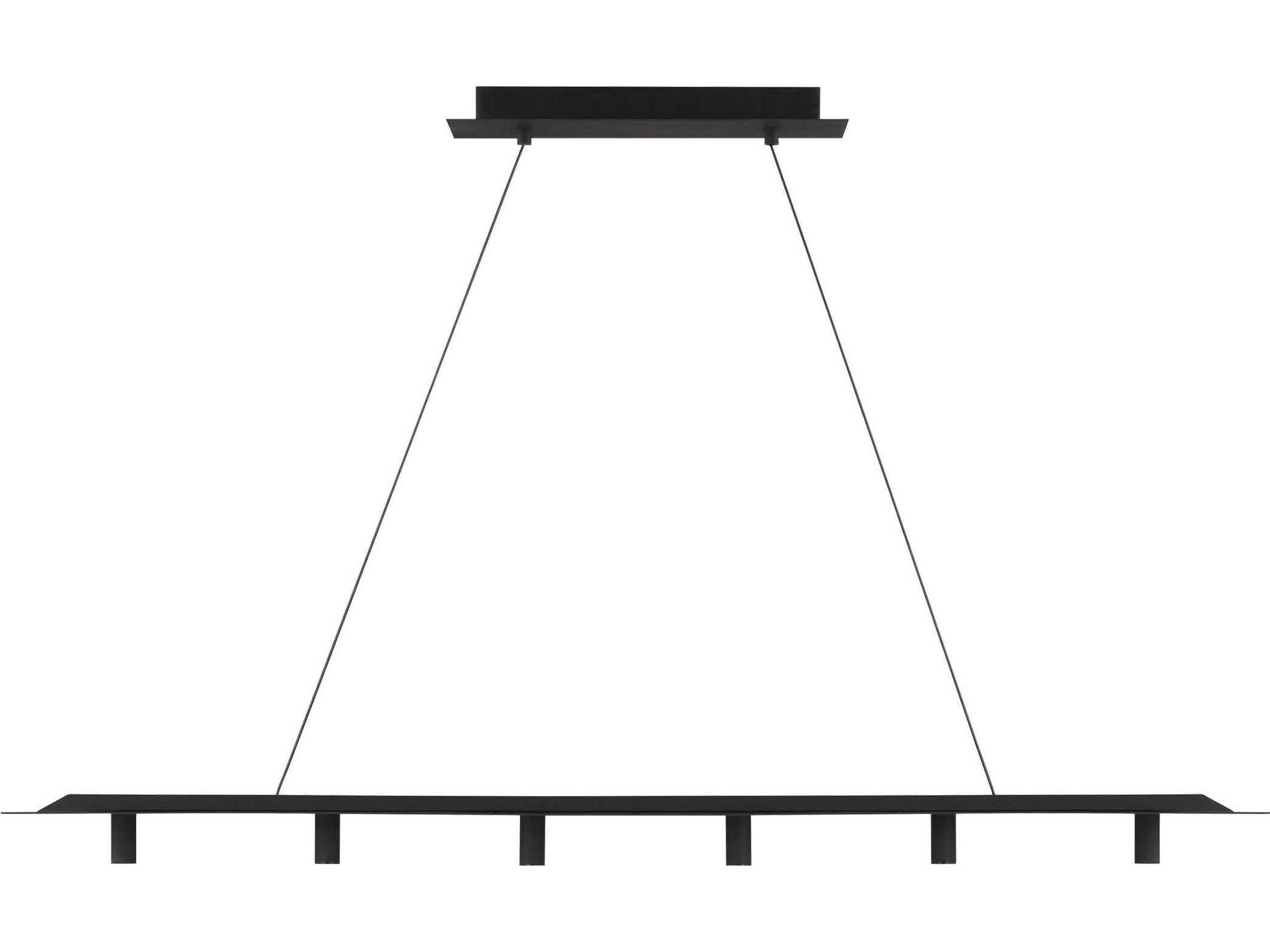Visual Comfort Modern Ponte 1-Light Nightshade Black Linear Island Pendant