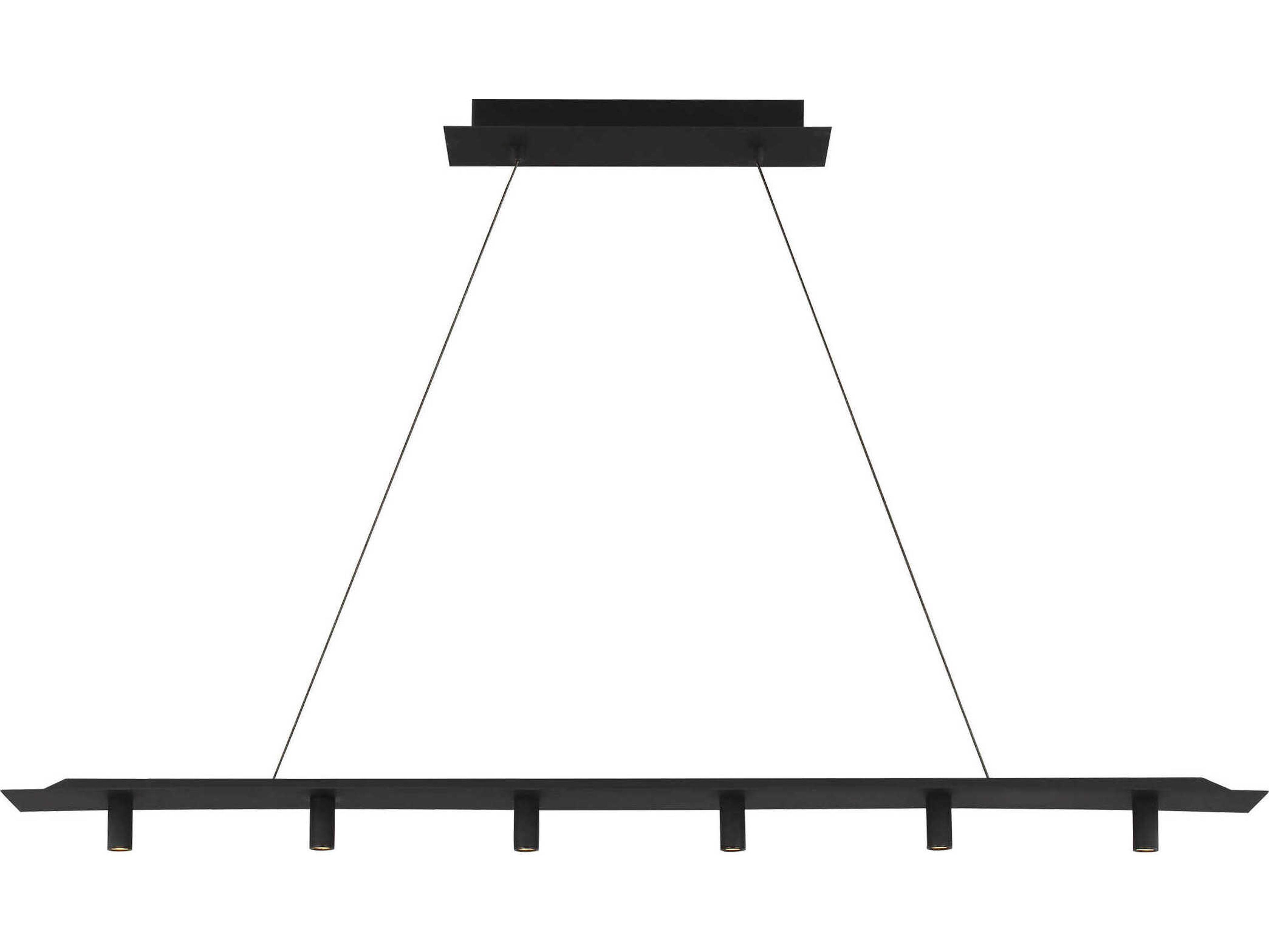 Visual Comfort Modern Ponte 1-Light Nightshade Black Linear Island Pendant