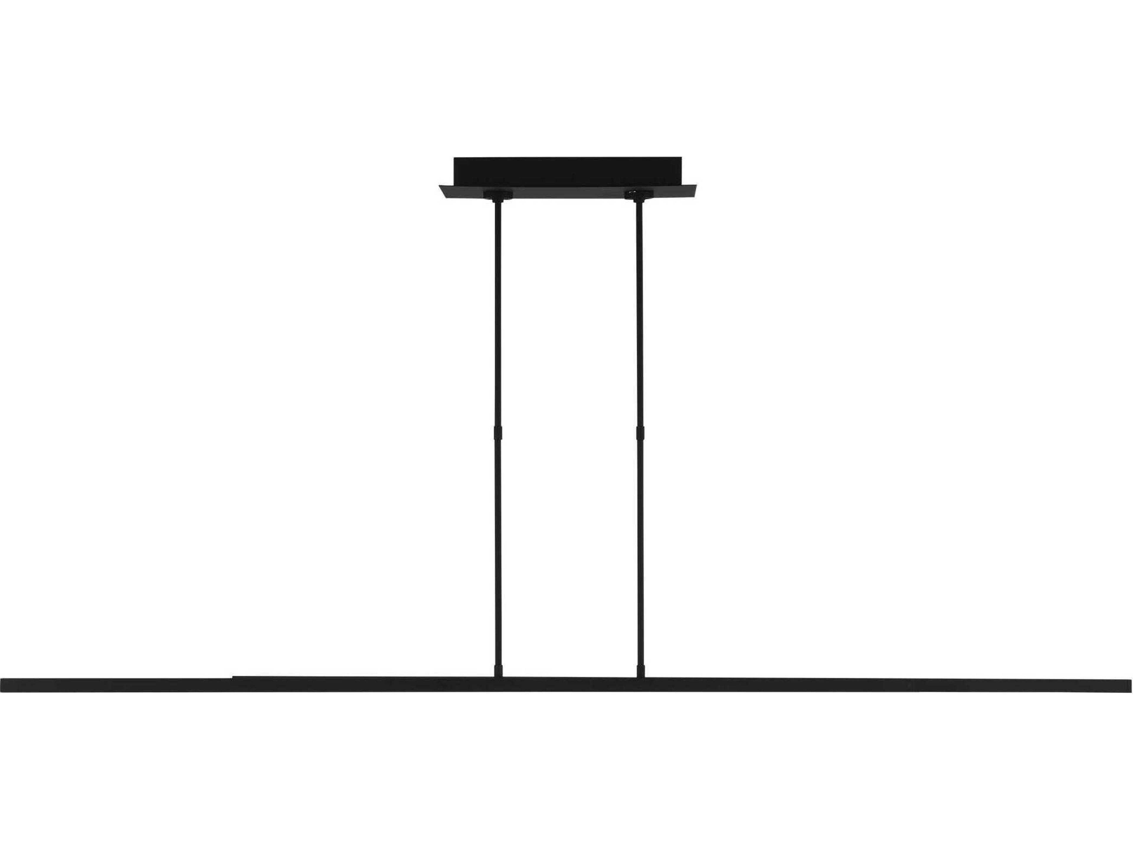 Visual Comfort Modern Stagger 2-Light Nightshade Black Linear Island Pendant