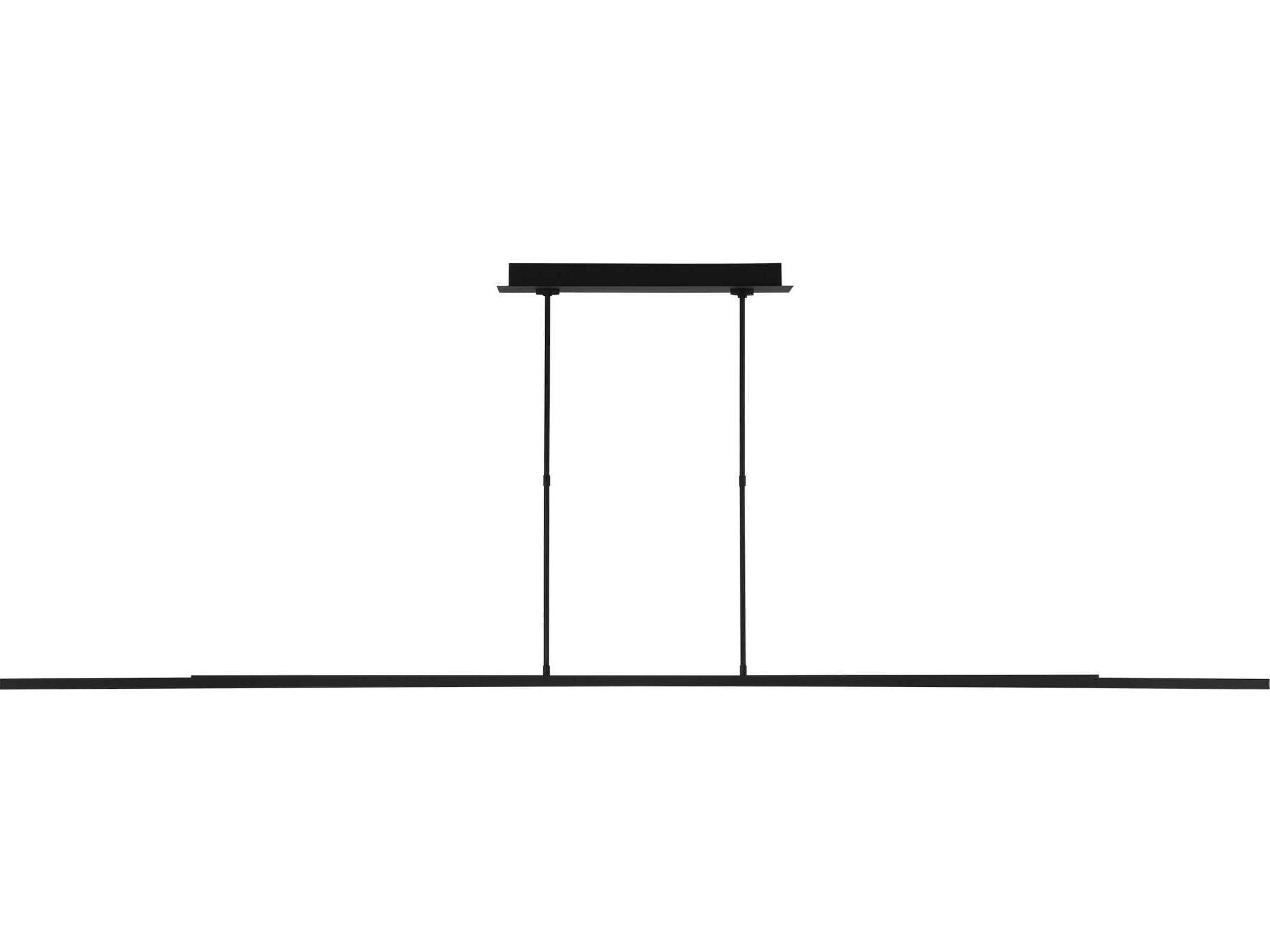 Visual Comfort Modern Stagger 2-Light Nightshade Black Linear Island Pendant