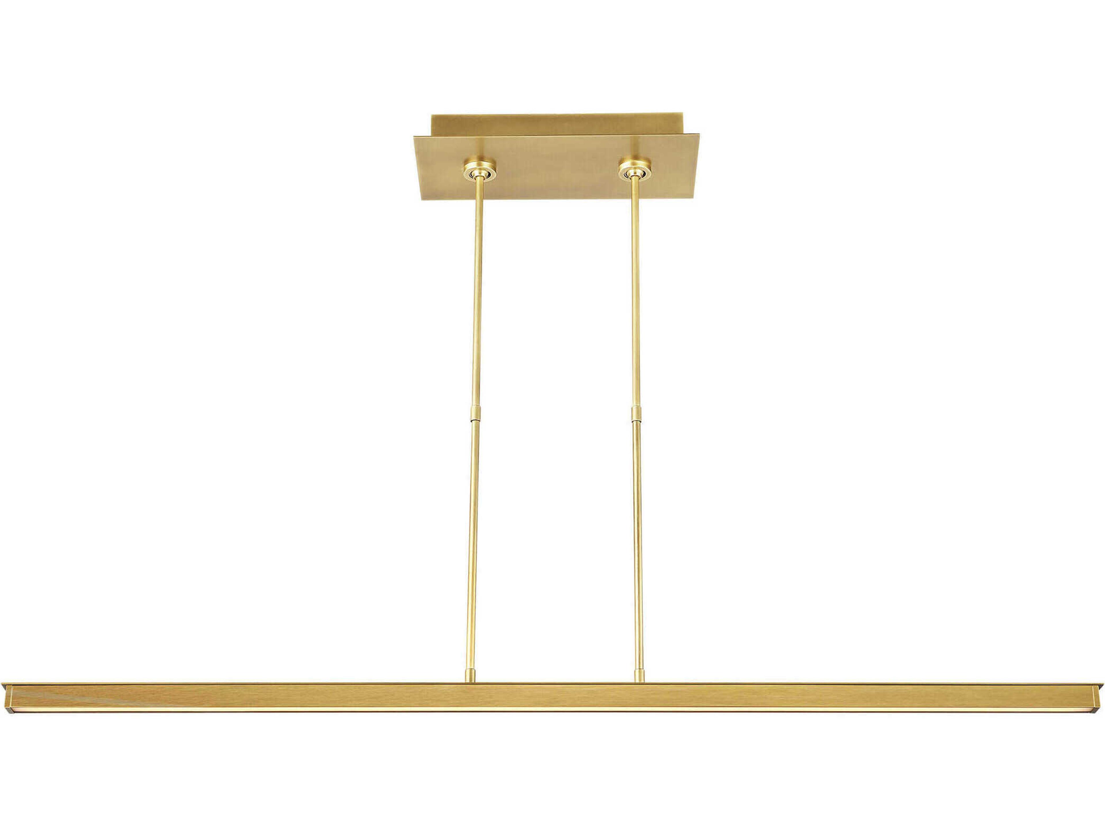 Visual Comfort Modern Stagger 1-Light Natural Brass Linear Island Pendant