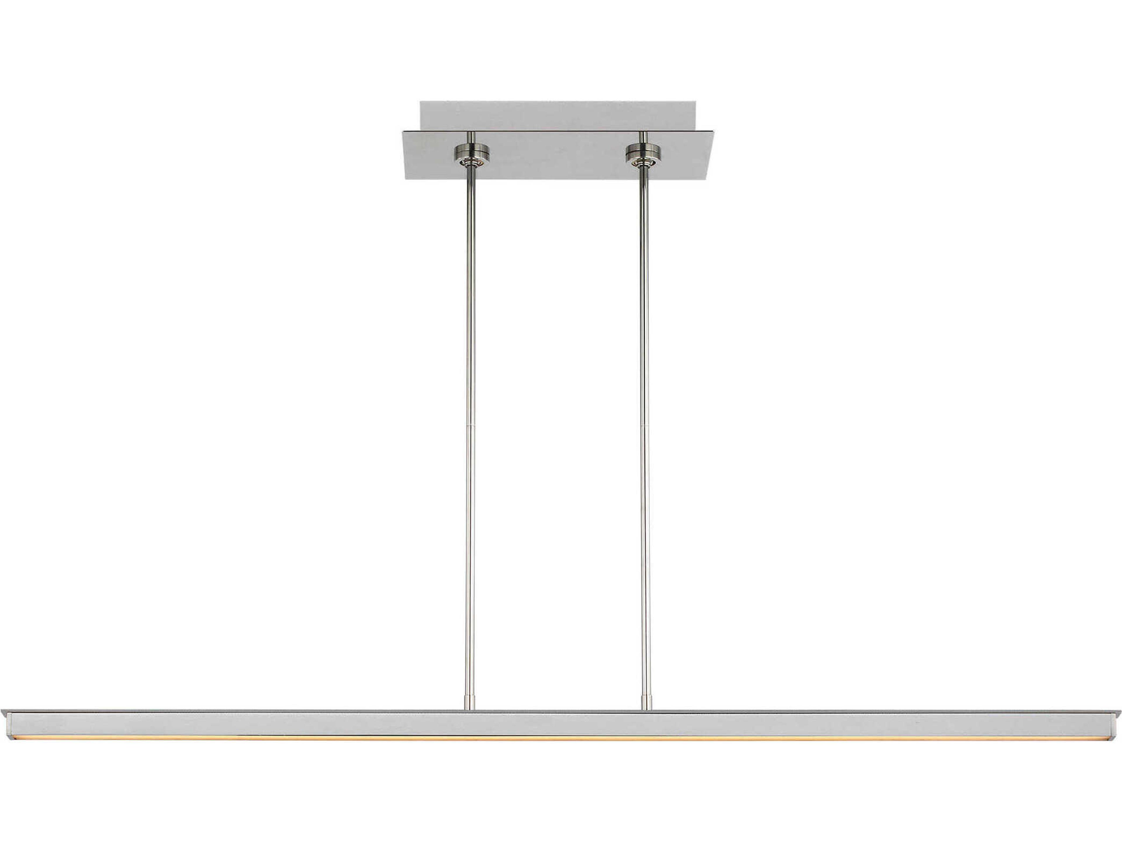 Visual Comfort Modern Stagger 1-Light Polished Stainless Steel Linear Island Pendant