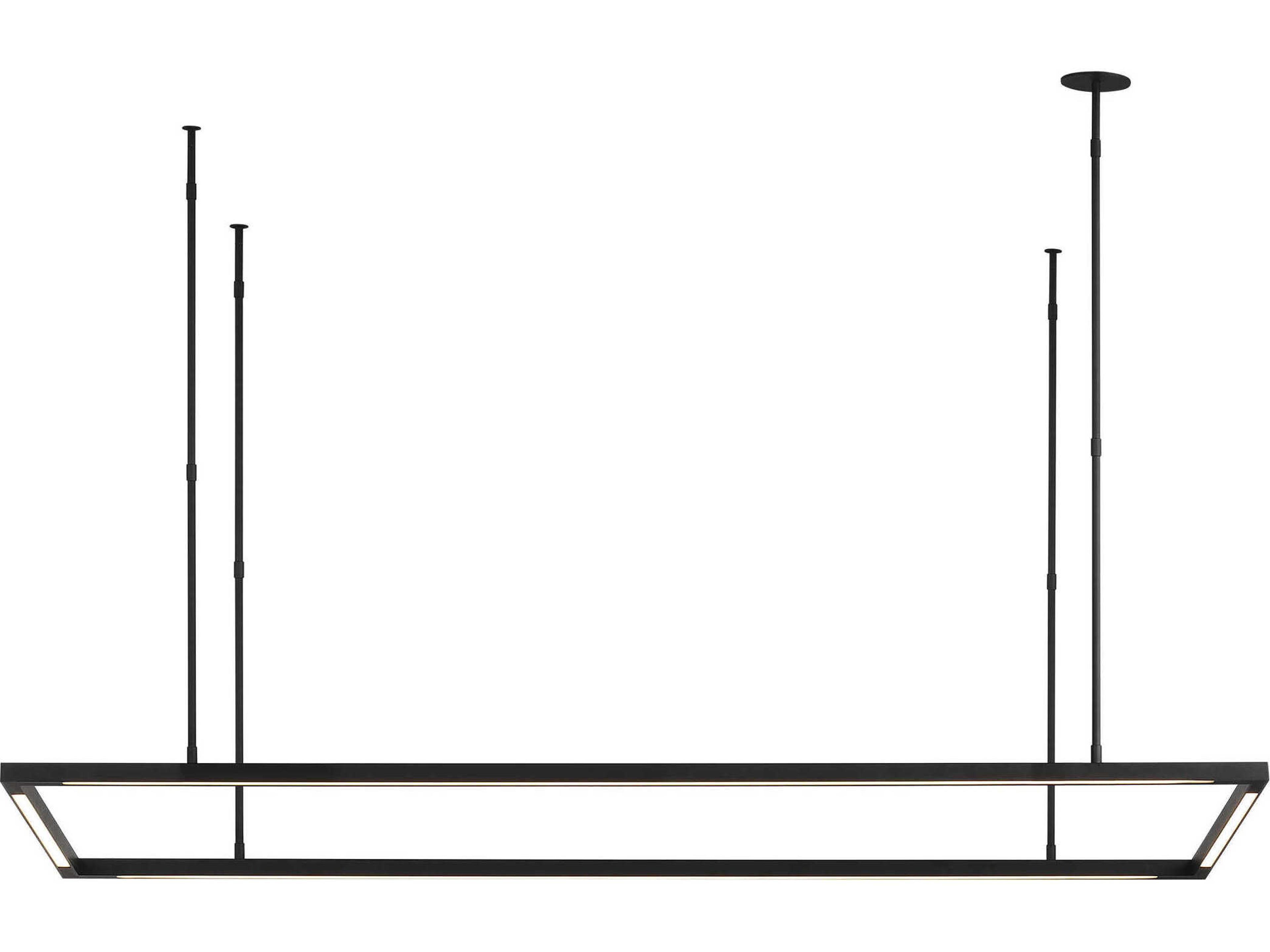 Visual Comfort Modern Stagger 1-Light Nightshade Black Geometric Island Pendant