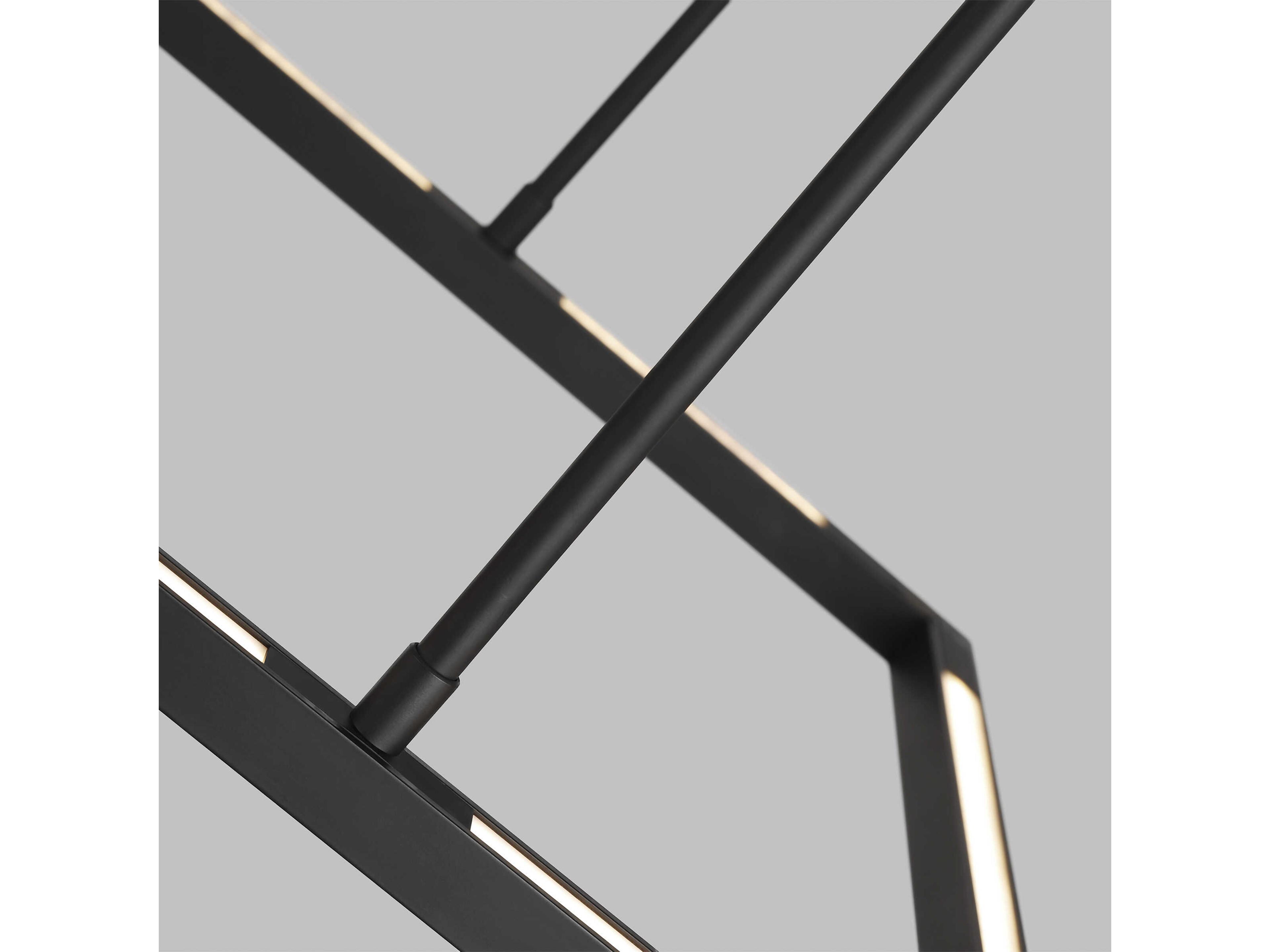 Visual Comfort Modern Stagger 1-Light Nightshade Black Geometric Island Pendant