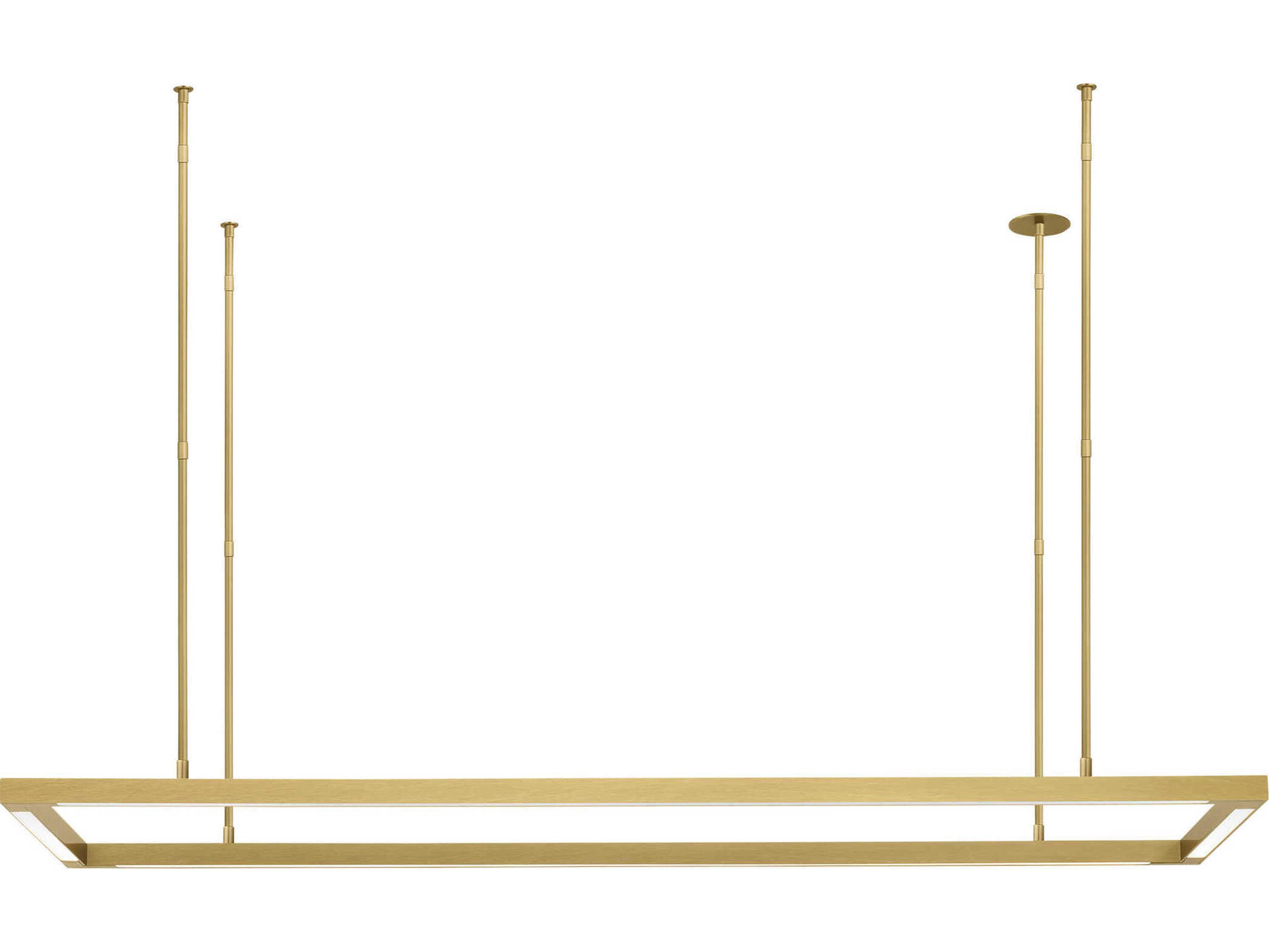 Visual Comfort Modern Stagger 1-Light Natural Brass Geometric Island Pendant