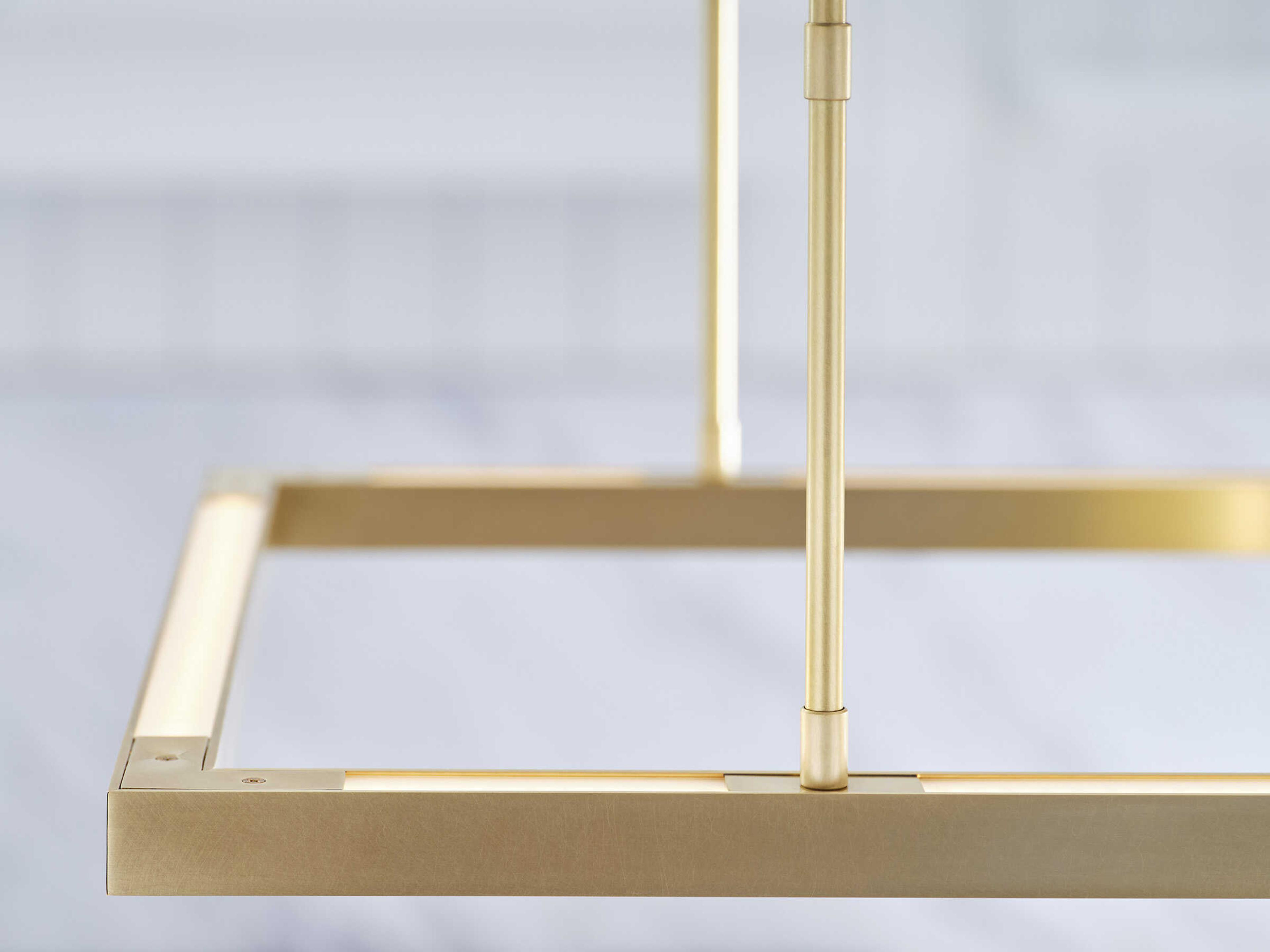 Visual Comfort Modern Stagger 1-Light Natural Brass Geometric Island Pendant