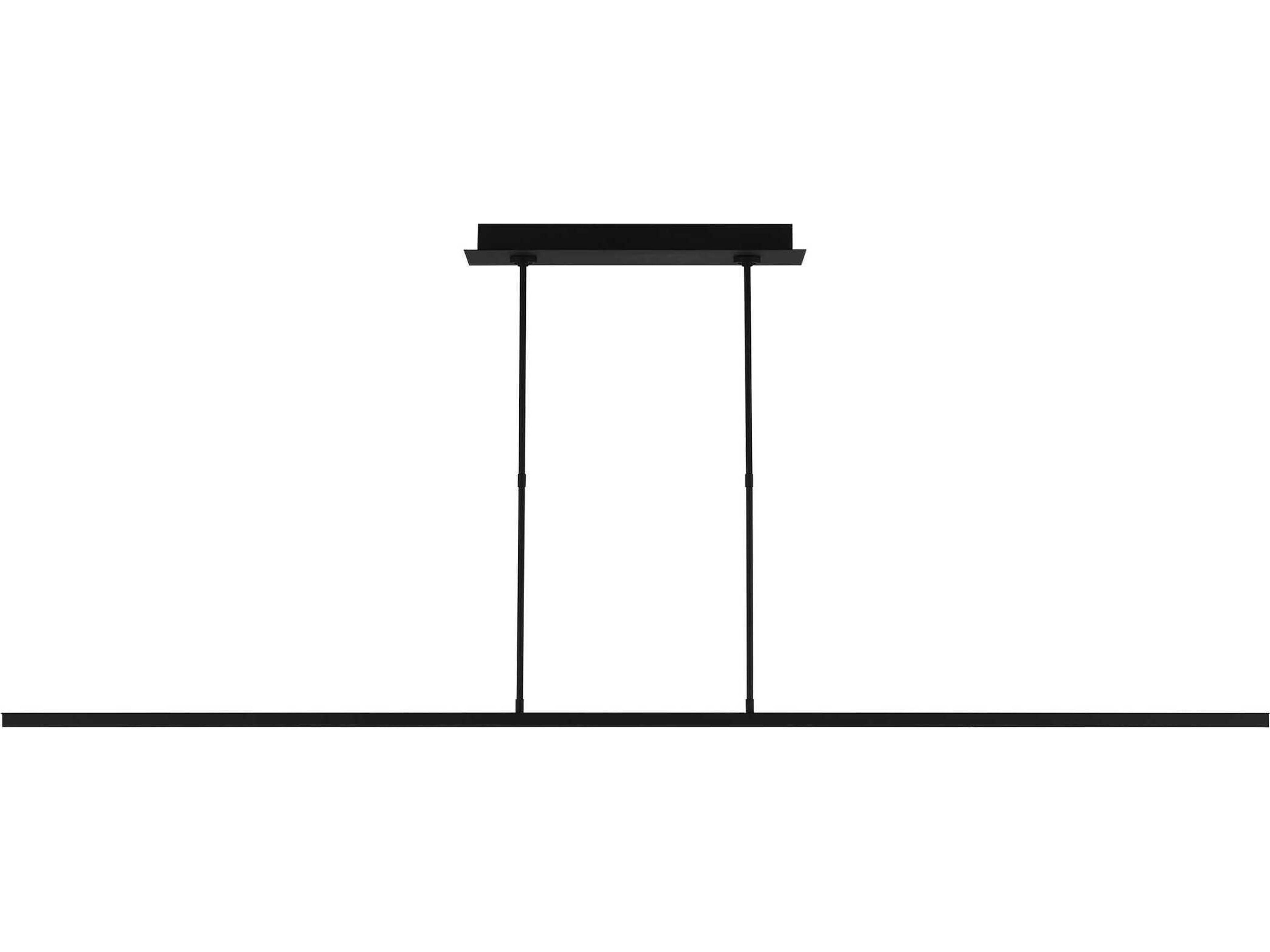 Visual Comfort Modern Stagger 1-Light Nightshade Black Linear Island Pendant