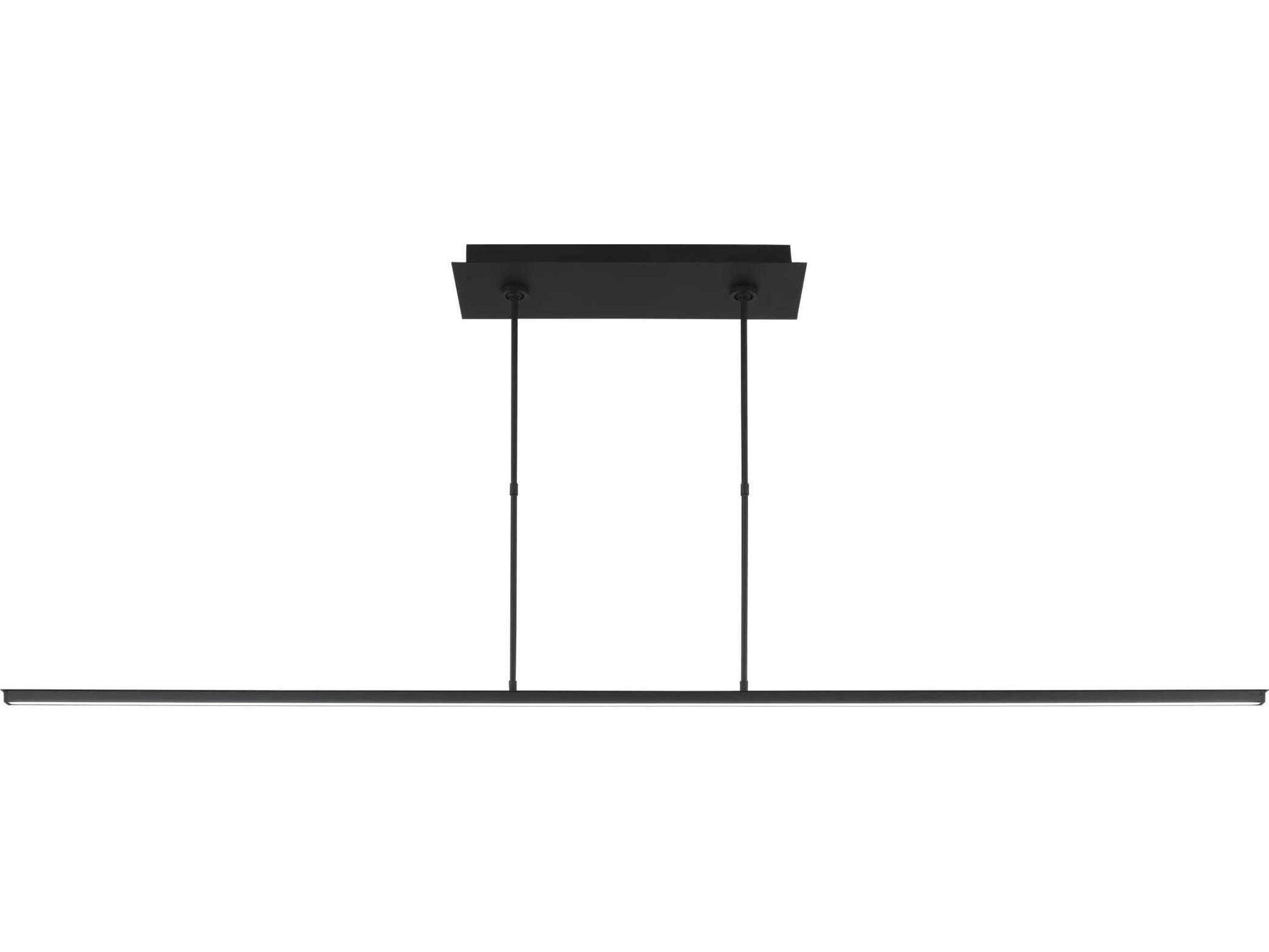 Visual Comfort Modern Stagger 1-Light Nightshade Black Linear Island Pendant