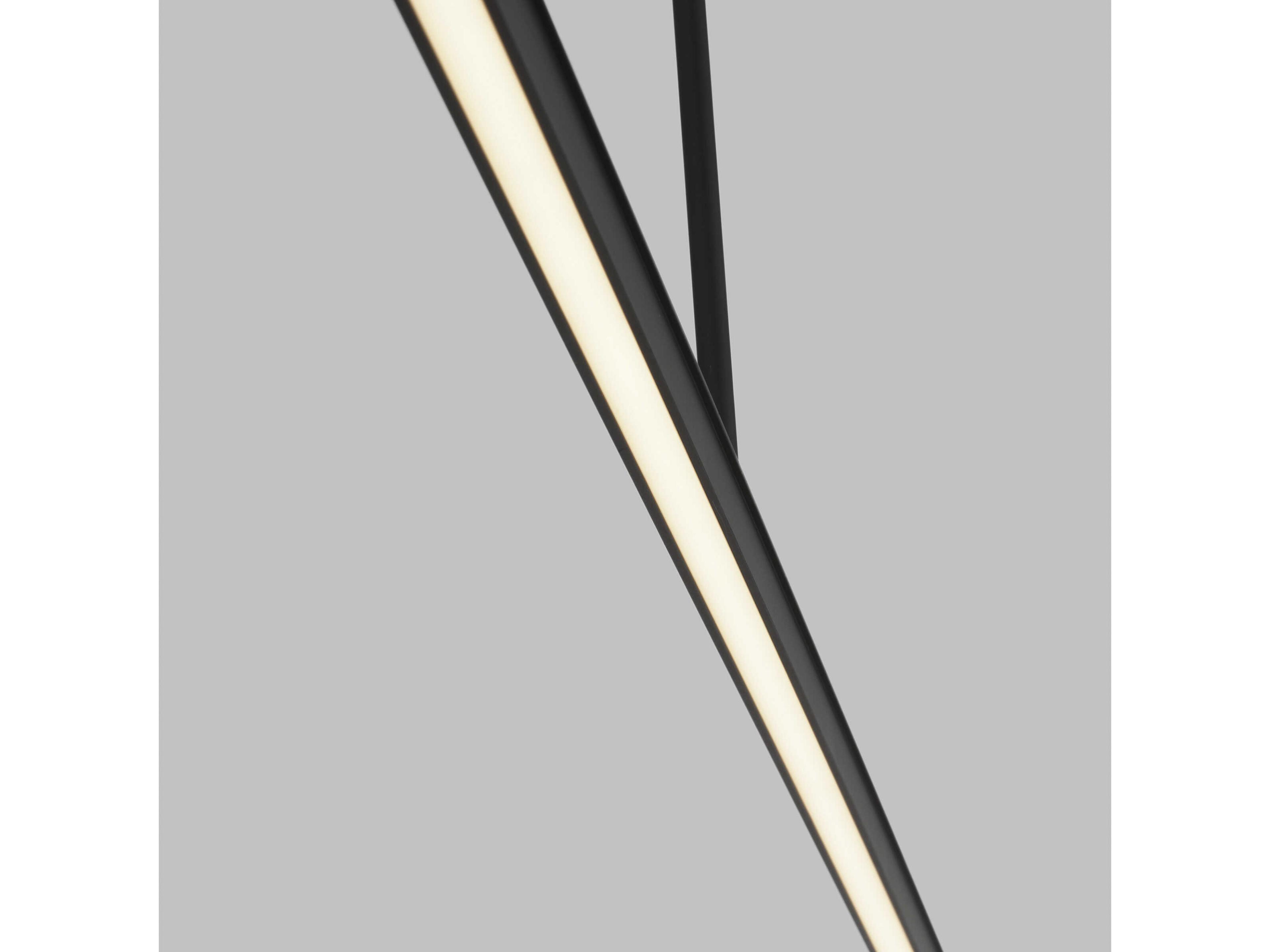 Visual Comfort Modern Stagger 1-Light Nightshade Black Linear Island Pendant