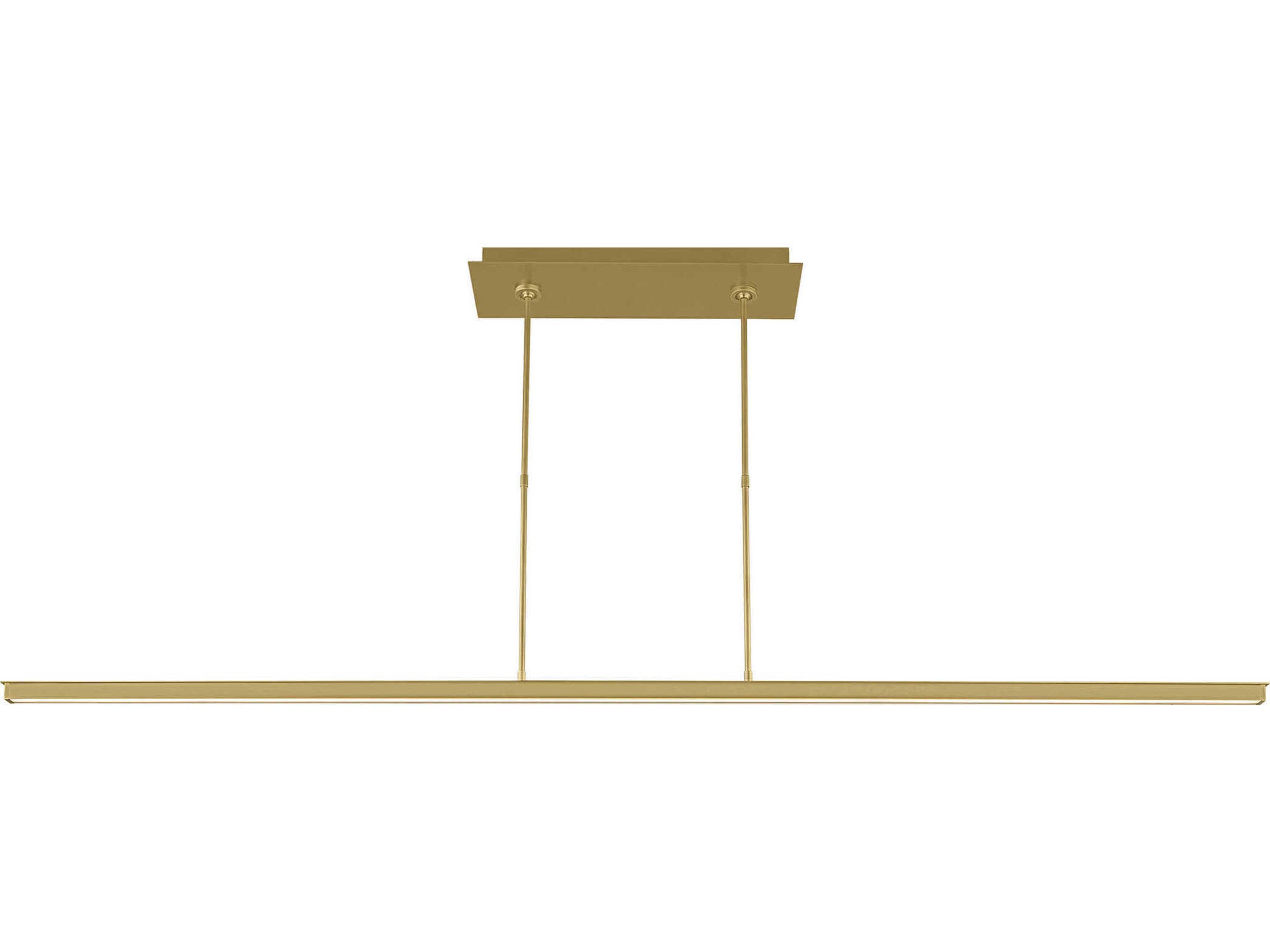 Visual Comfort Modern Stagger 1-Light Natural Brass Linear Island Pendant