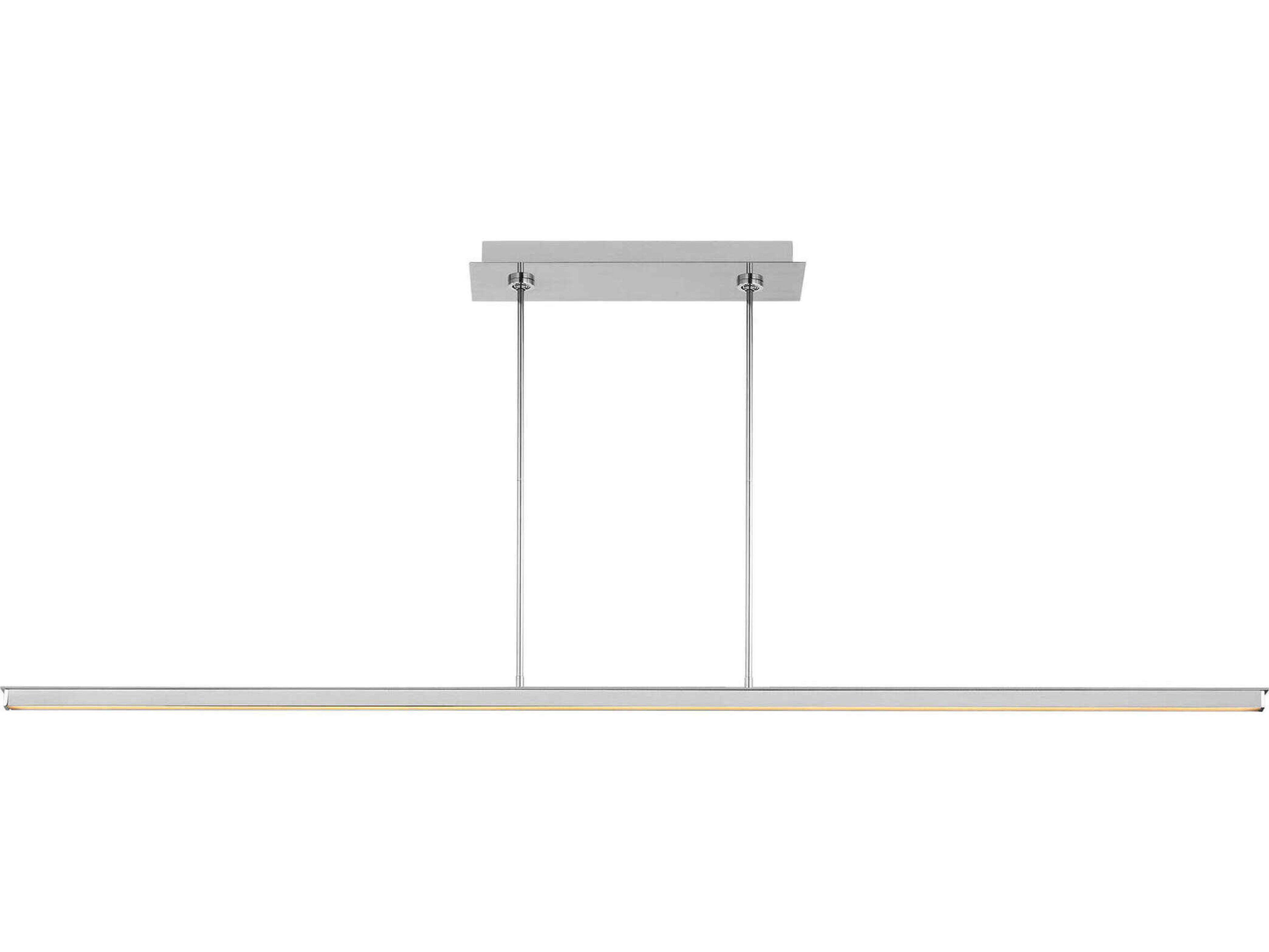 Visual Comfort Modern Stagger 1-Light Polished Stainless Steel Linear Island Pendant