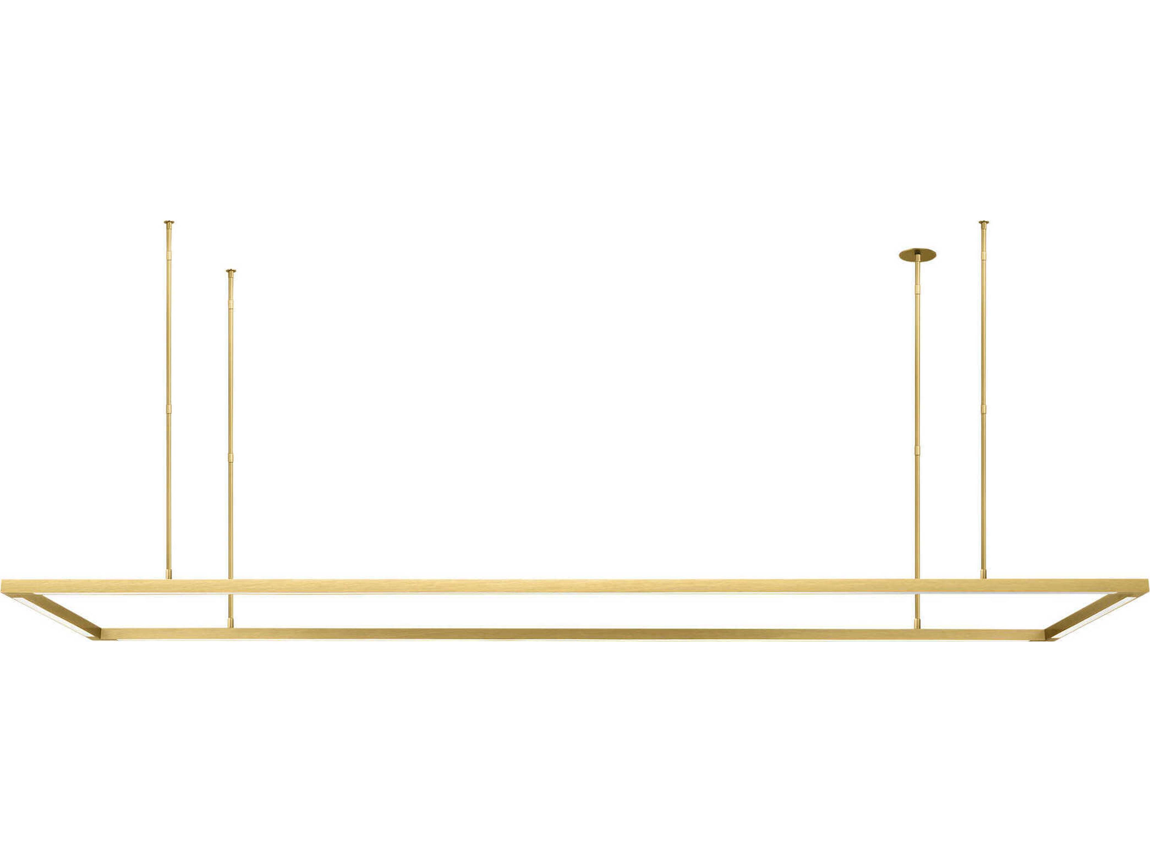 Visual Comfort Modern Stagger 1-Light Natural Brass Geometric Island Pendant