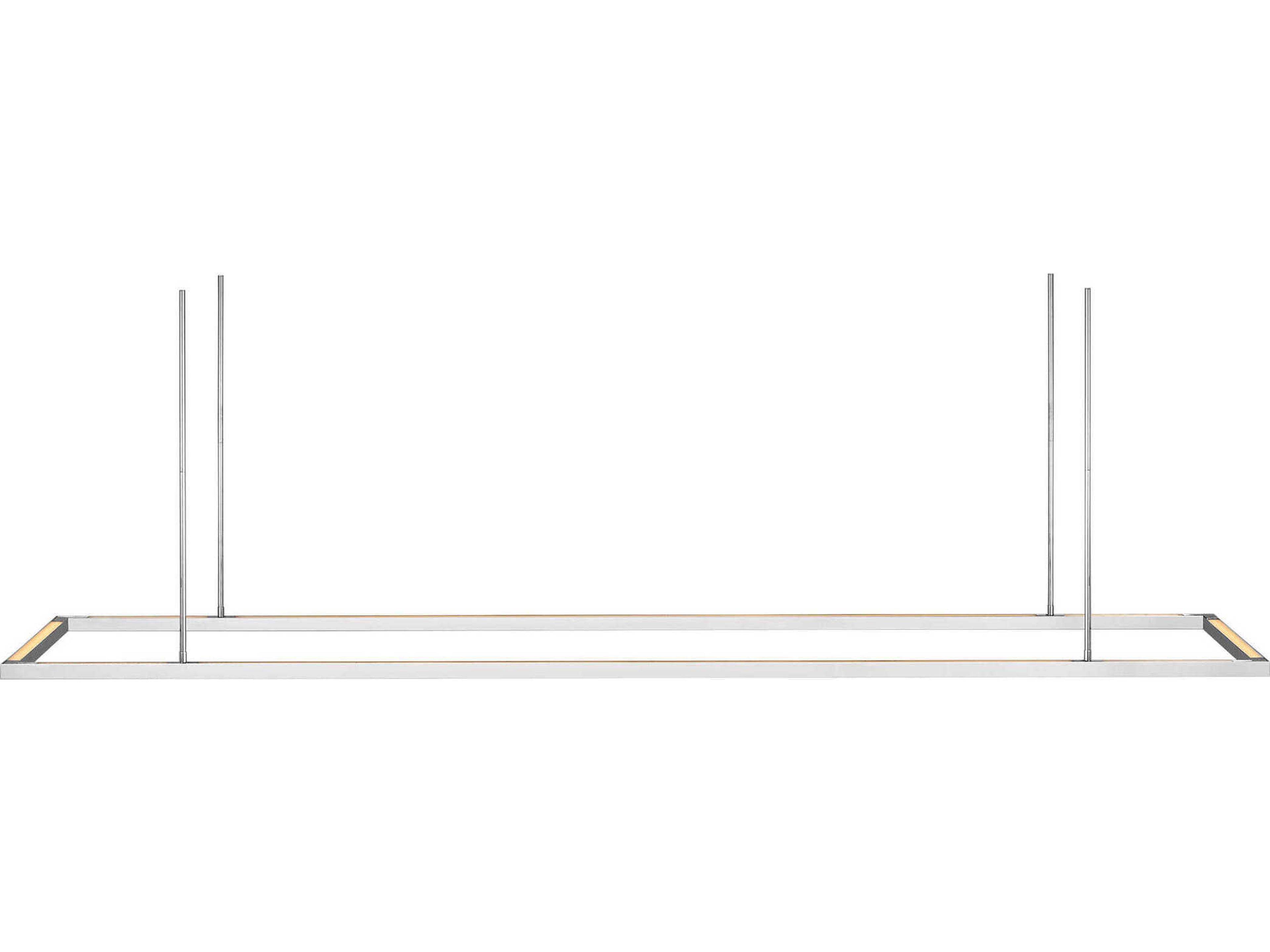 Visual Comfort Modern Stagger 1-Light Polished Stainless Steel Linear Island Pendant
