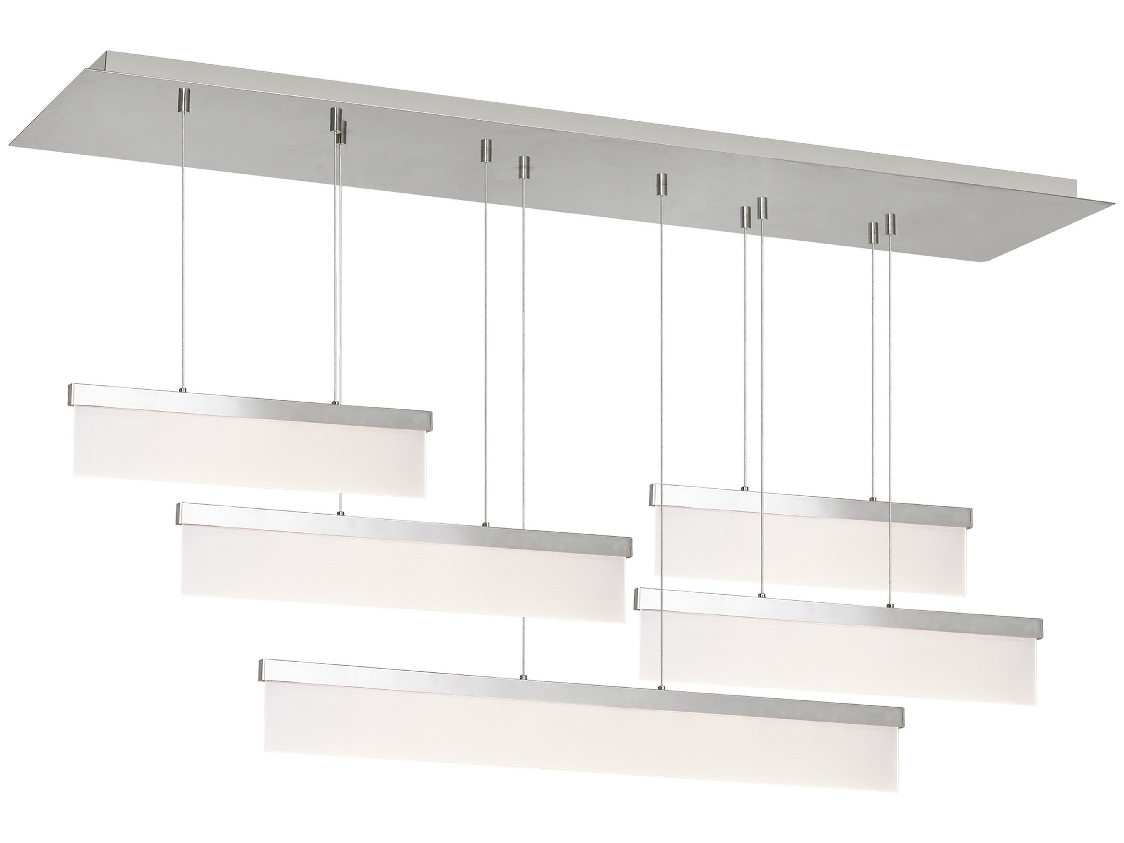 Visual Comfort Modern Sweep 5-Light Polished Nickel Geometric Island Pendant