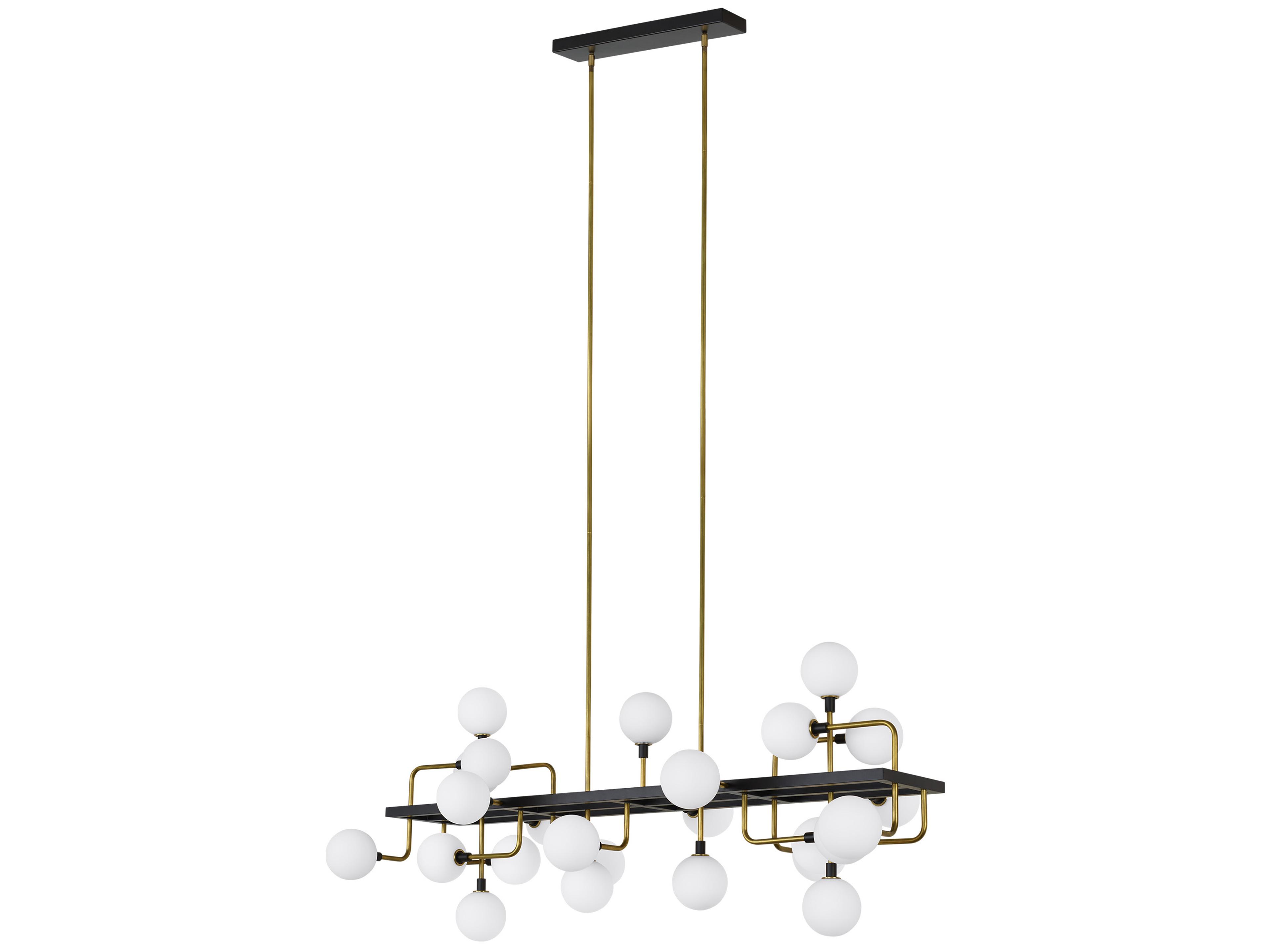Visual Comfort Modern Viaggio 25-Light Brass Globe Island Pendant