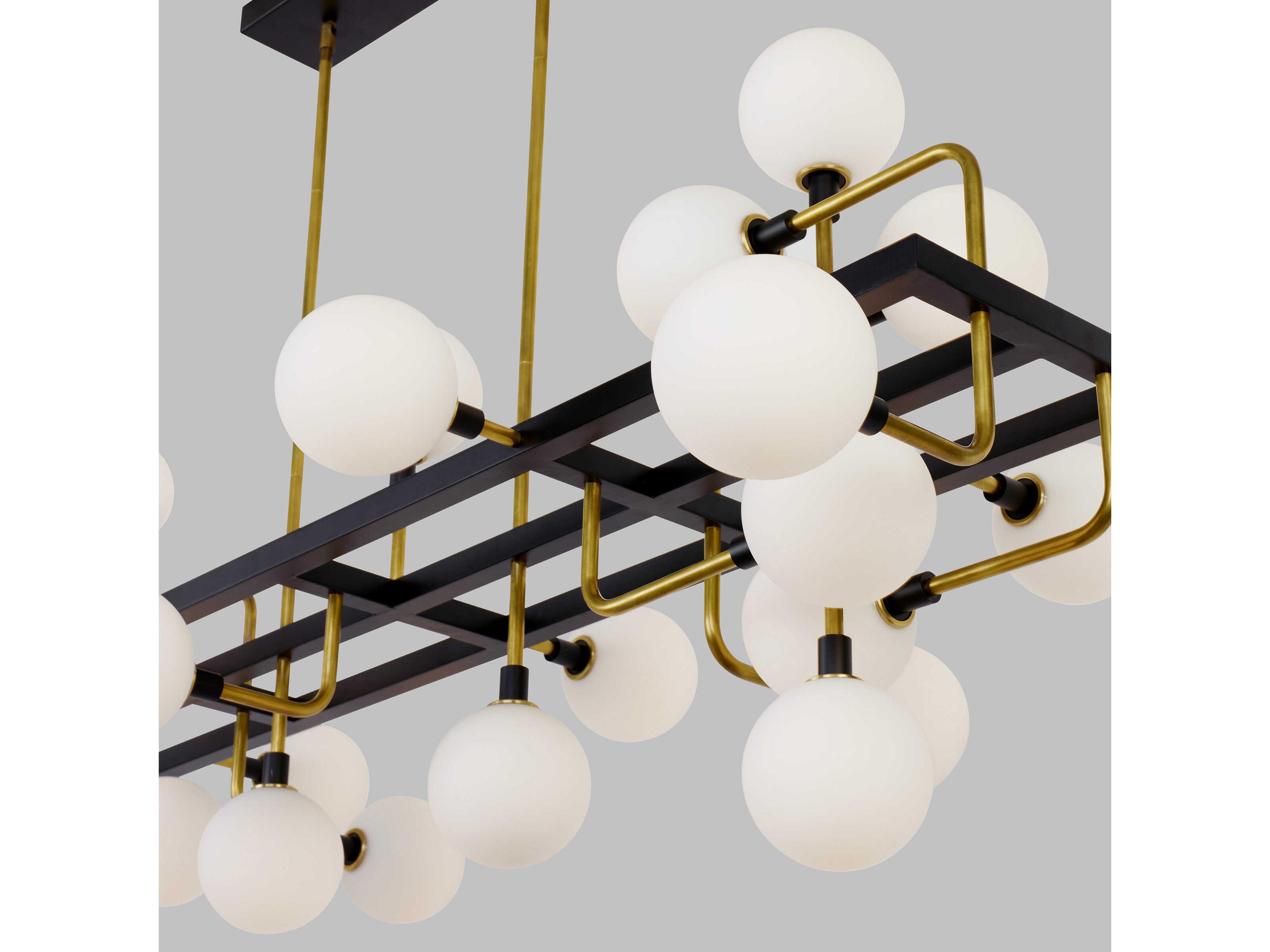 Visual Comfort Modern Viaggio 25-Light Brass Globe Island Pendant