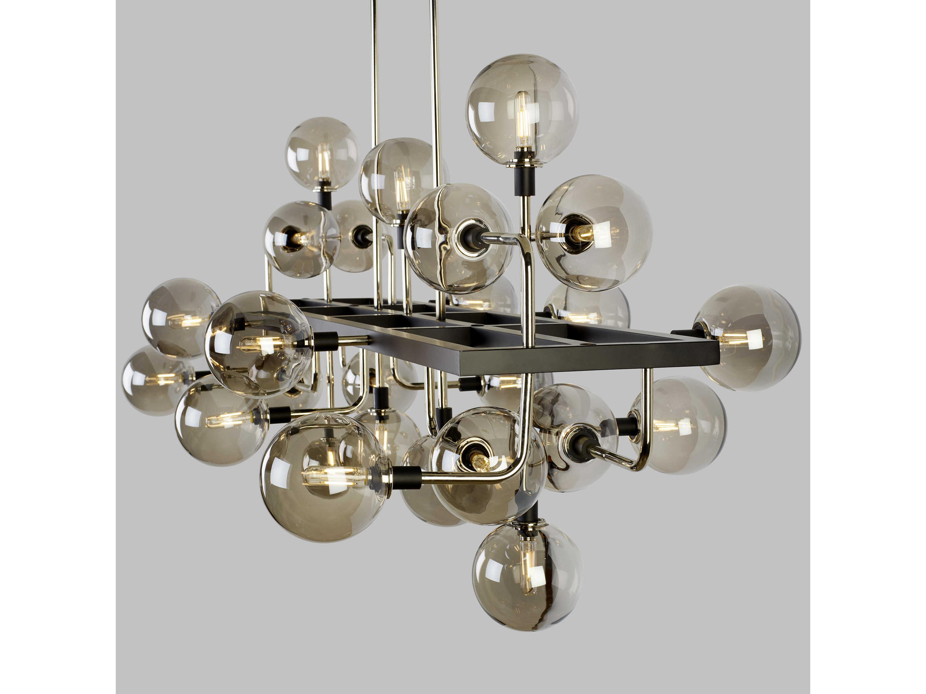 Visual Comfort Modern Viaggio 25-Light Polished Nickel Globe Island Pendant