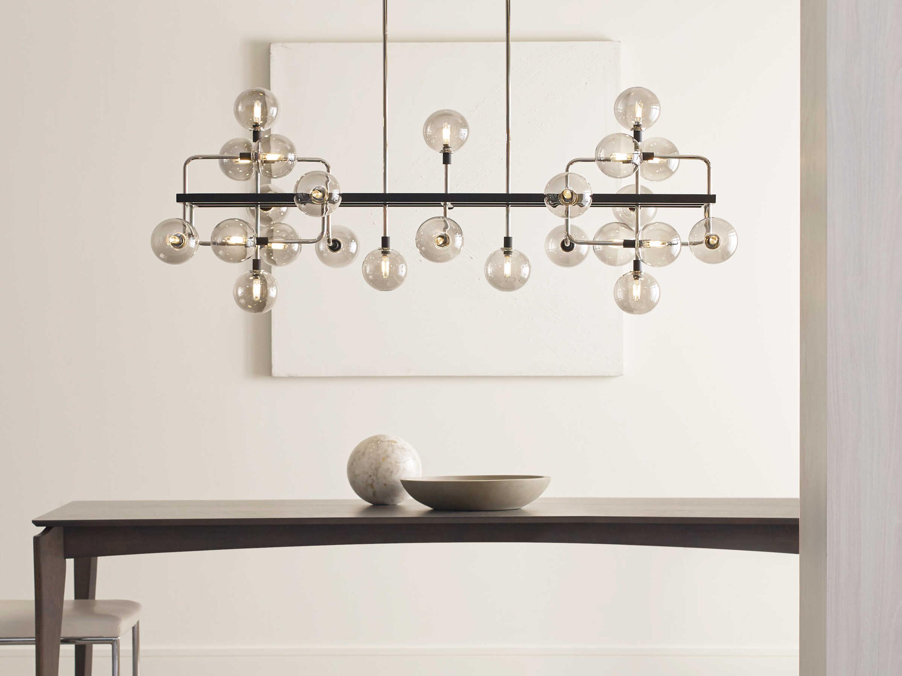 Visual Comfort Modern Viaggio 25-Light Polished Nickel Globe Island Pendant