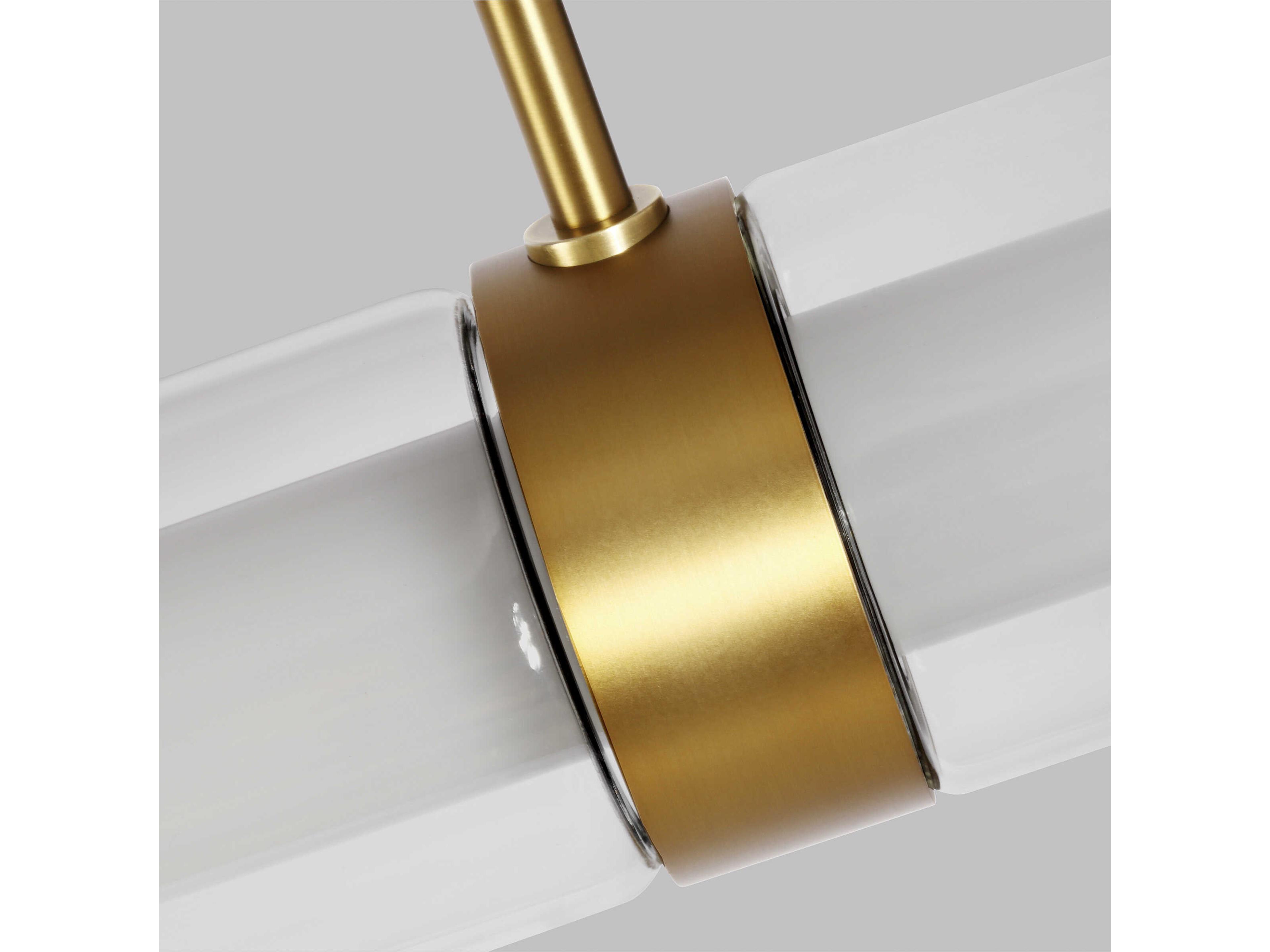 Visual Comfort Modern Wit 1-Light Aged Brass Cylinder Linear Island Pendant