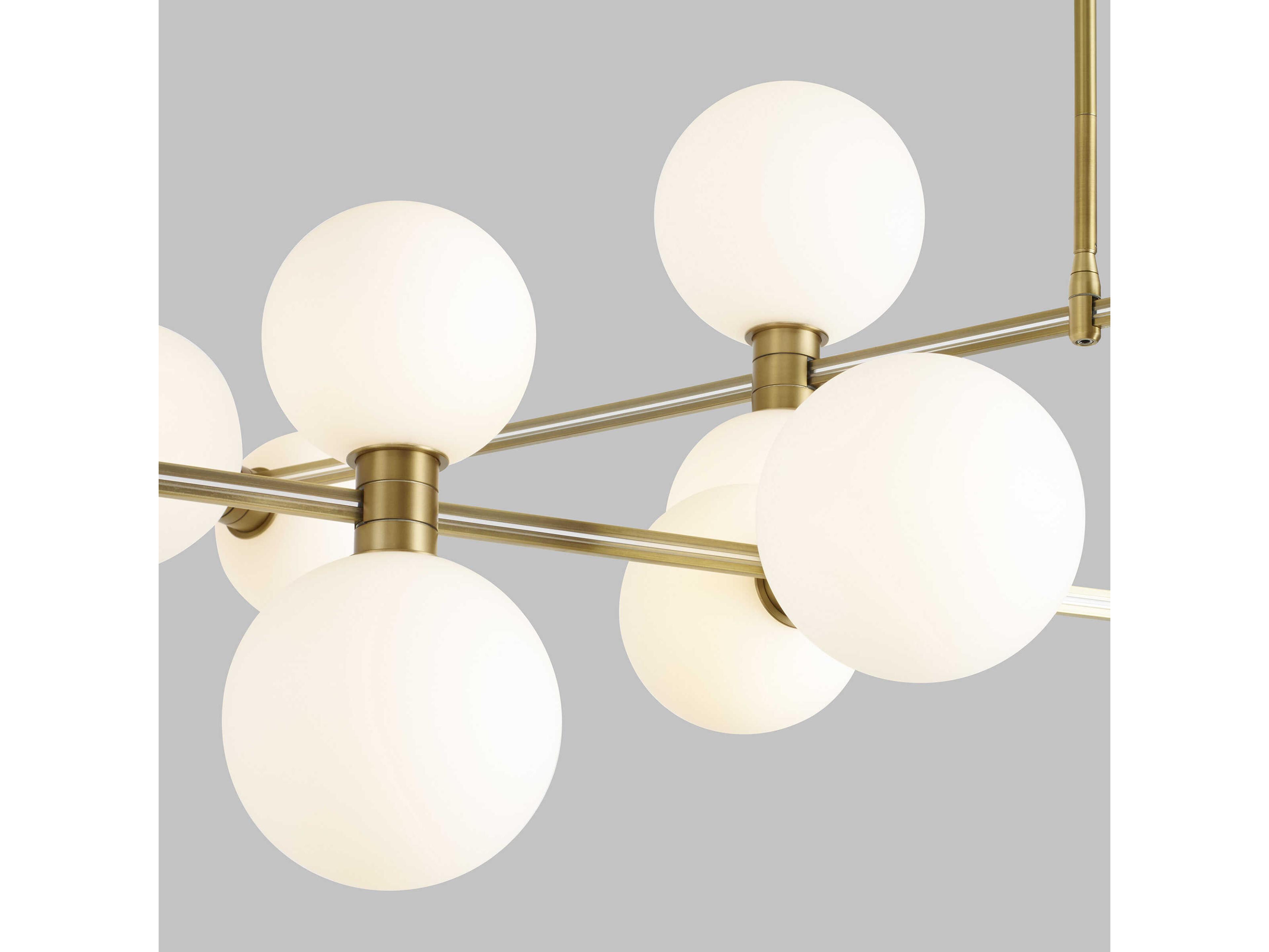 Visual Comfort Modern Rail 12-Light Aged Brass Chandelier