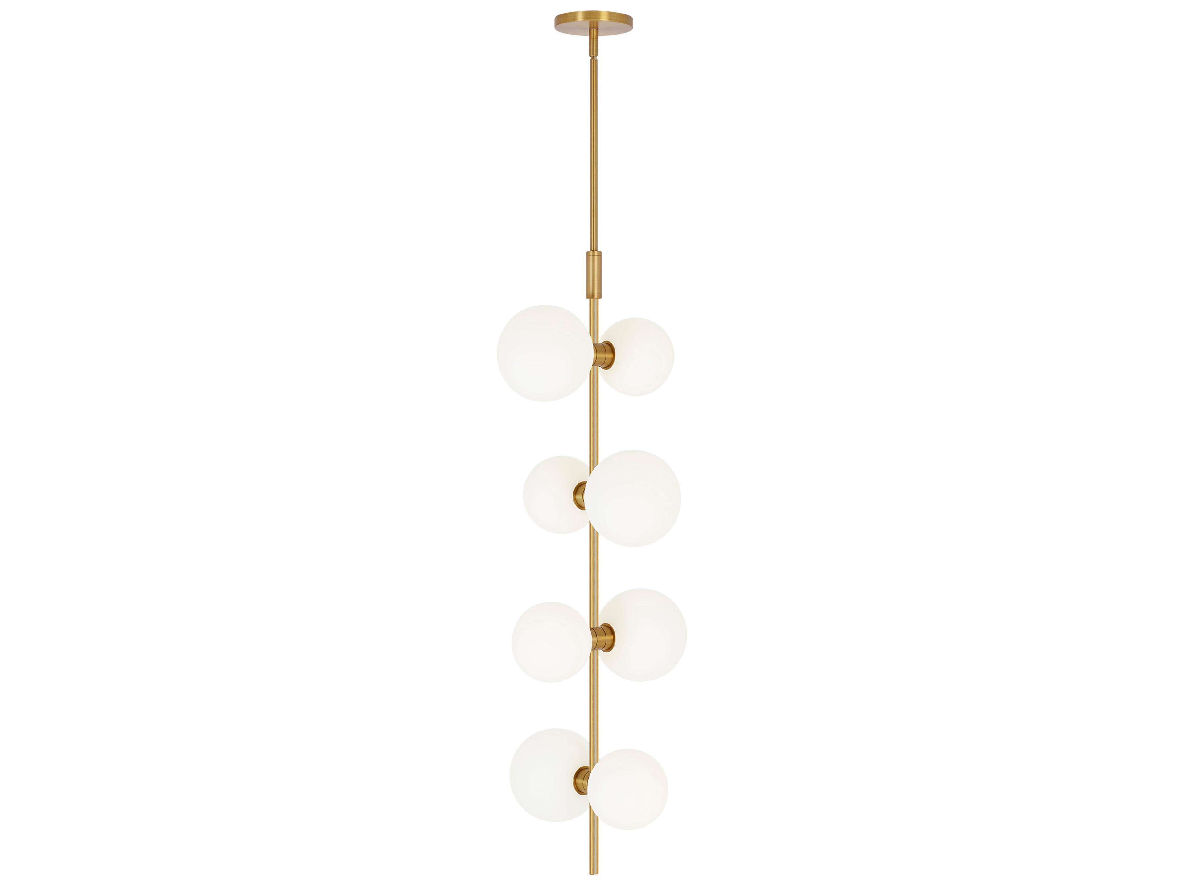 Rail 8-Light Aged Brass Mini Pendant