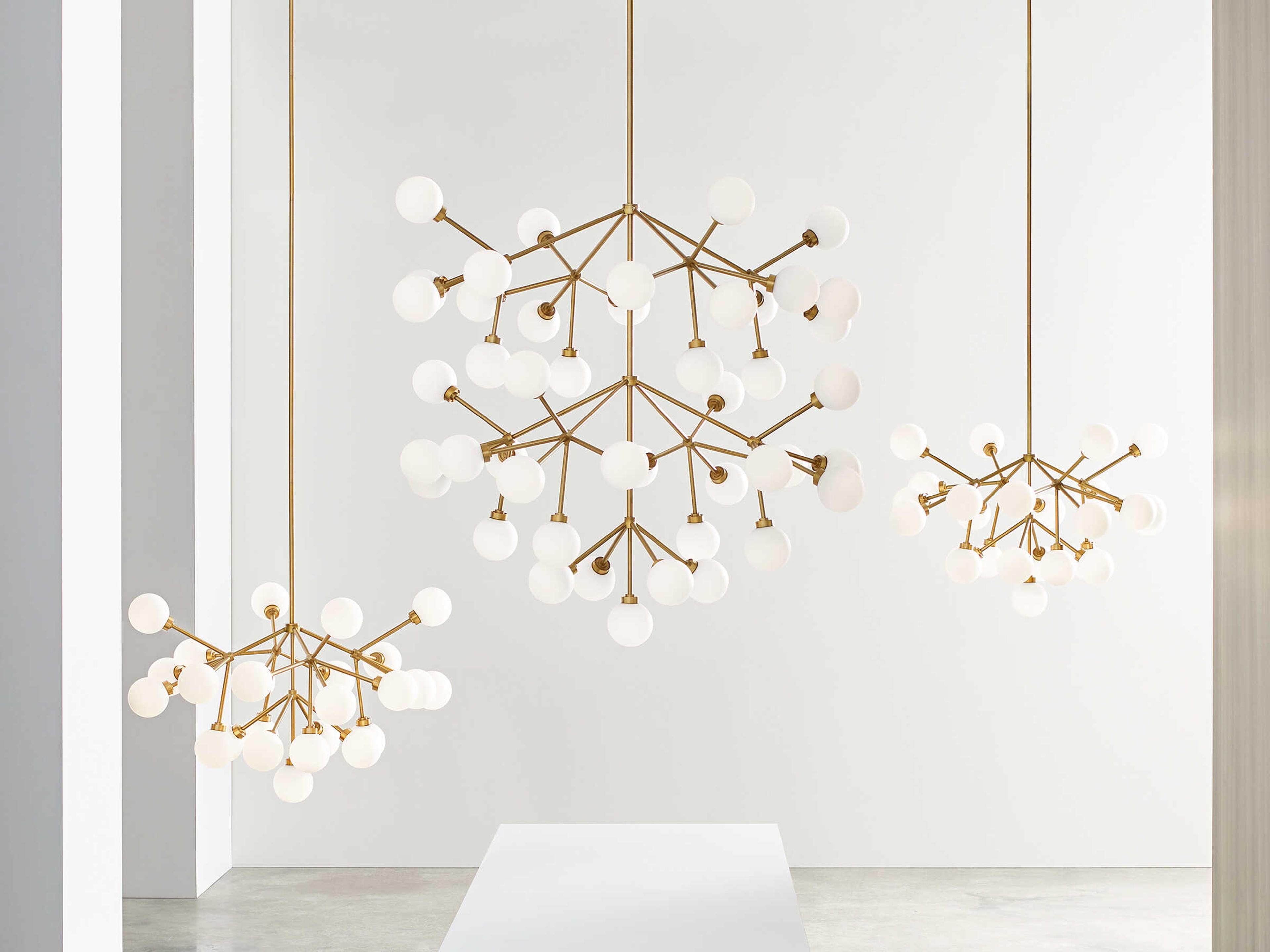 Visual Comfort Modern Mara 45-Light Aged Brass Chandelier
