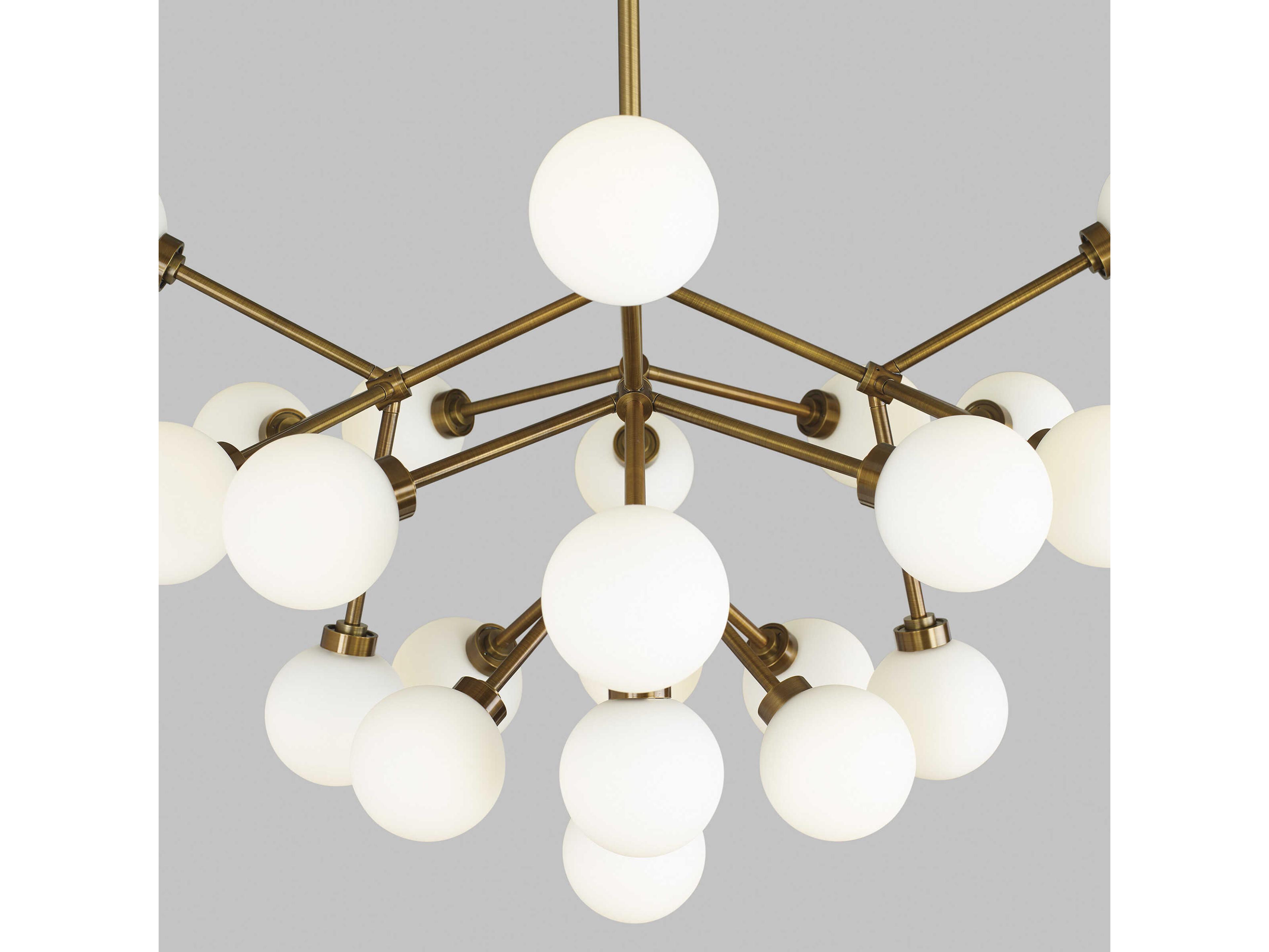 Visual Comfort Modern Mara 25-Light Aged Brass Chandelier
