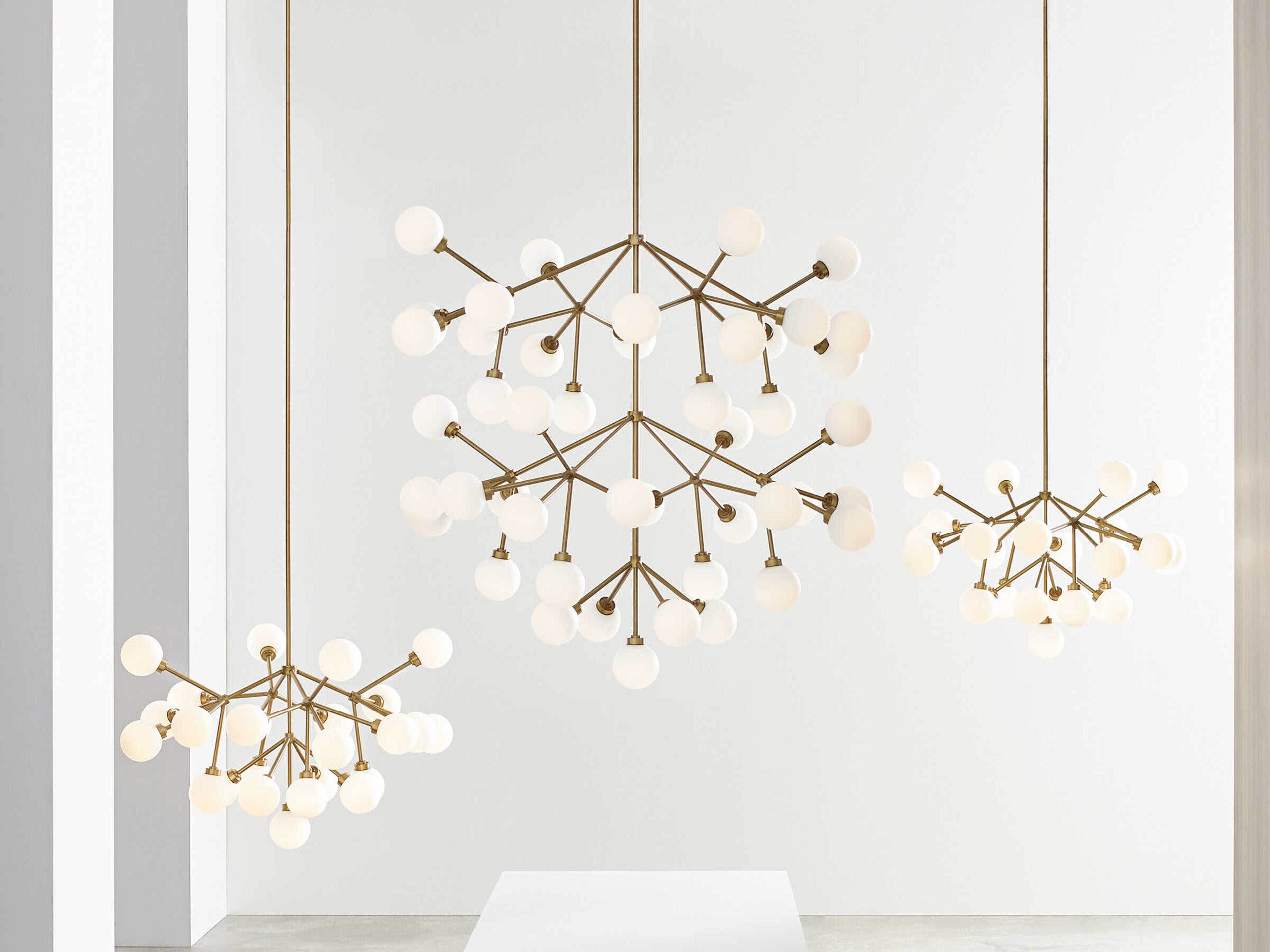 Visual Comfort Modern Mara 25-Light Aged Brass Chandelier